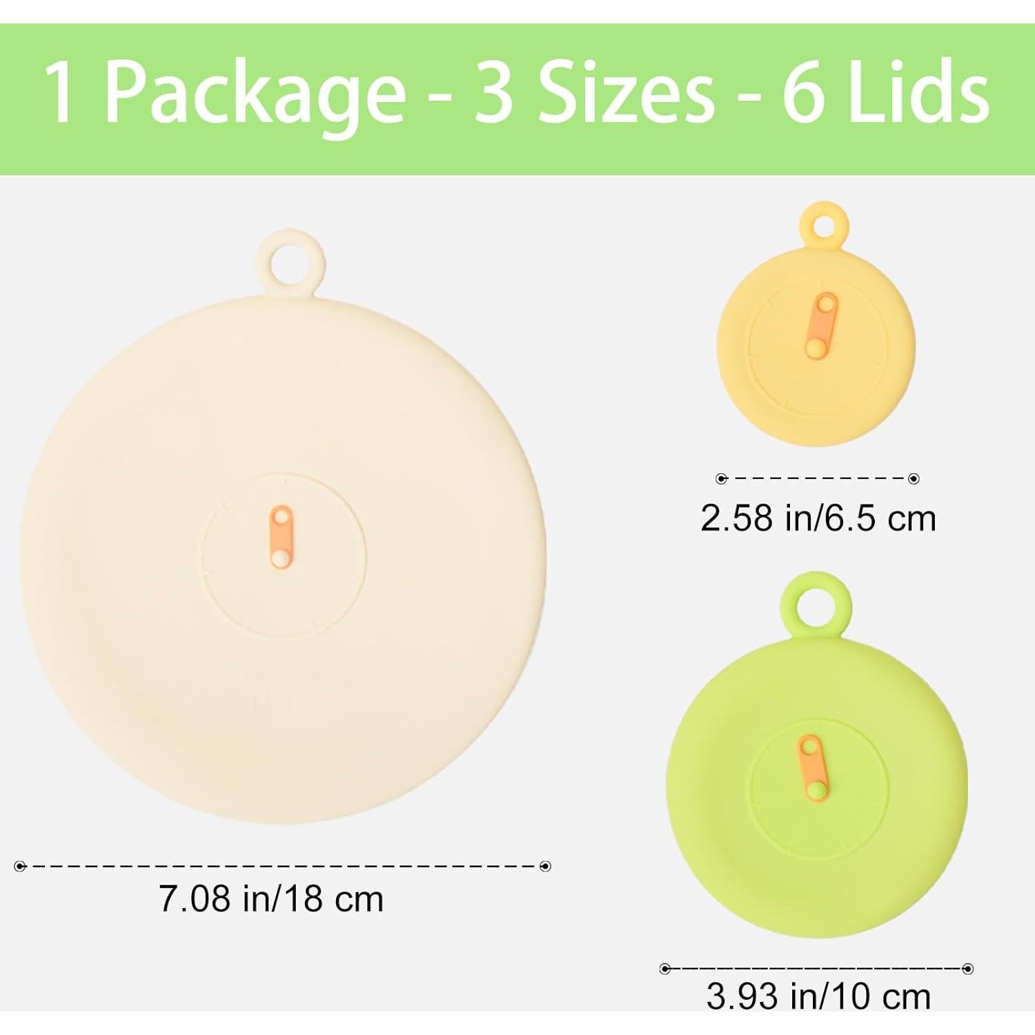 Tapas de Silicona Elásticas PiiiinkHot - 6 Pcs, 3 Tamaños