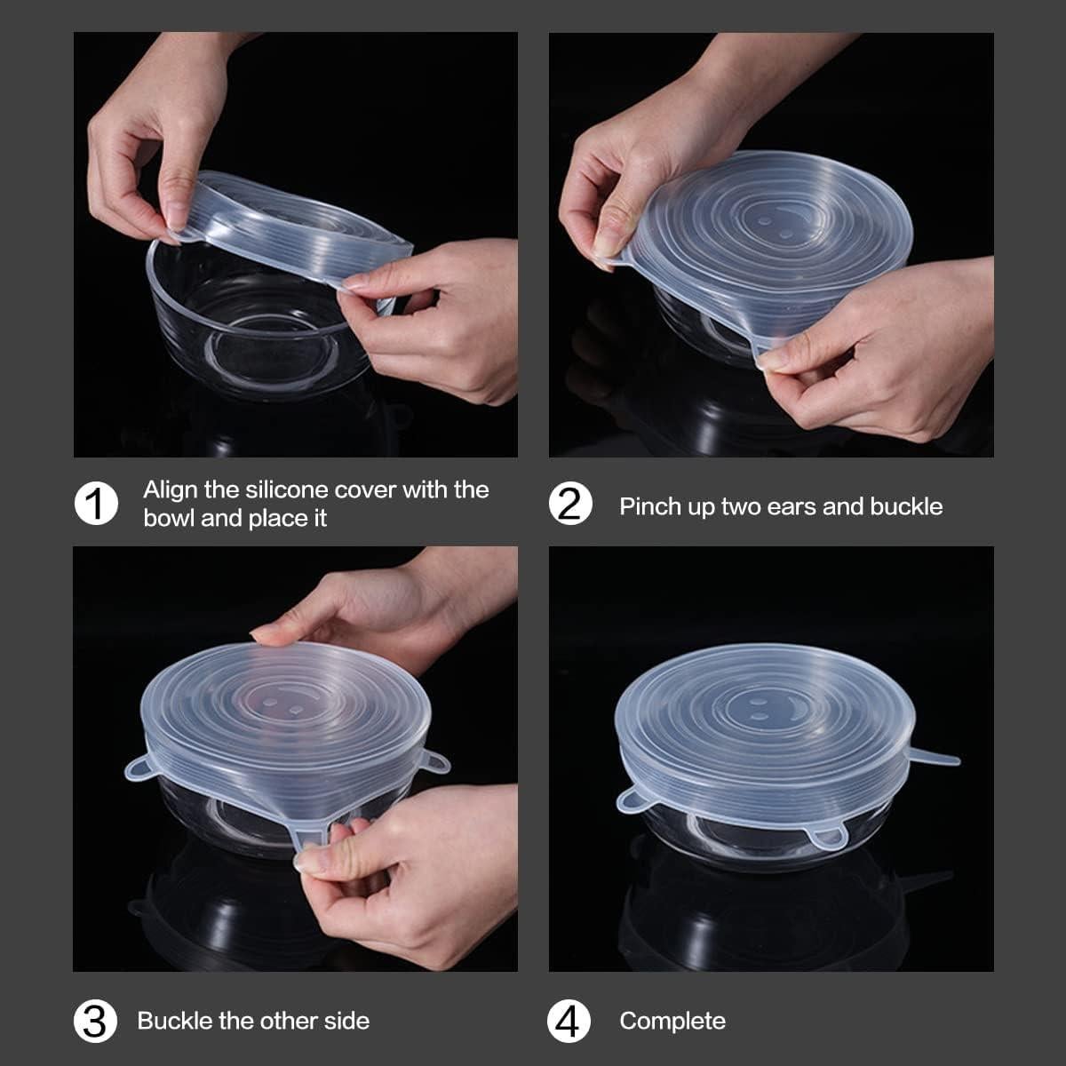 24 Tapas de Silicona Estirables Reutilizables BUHYUHB 6.5 cm