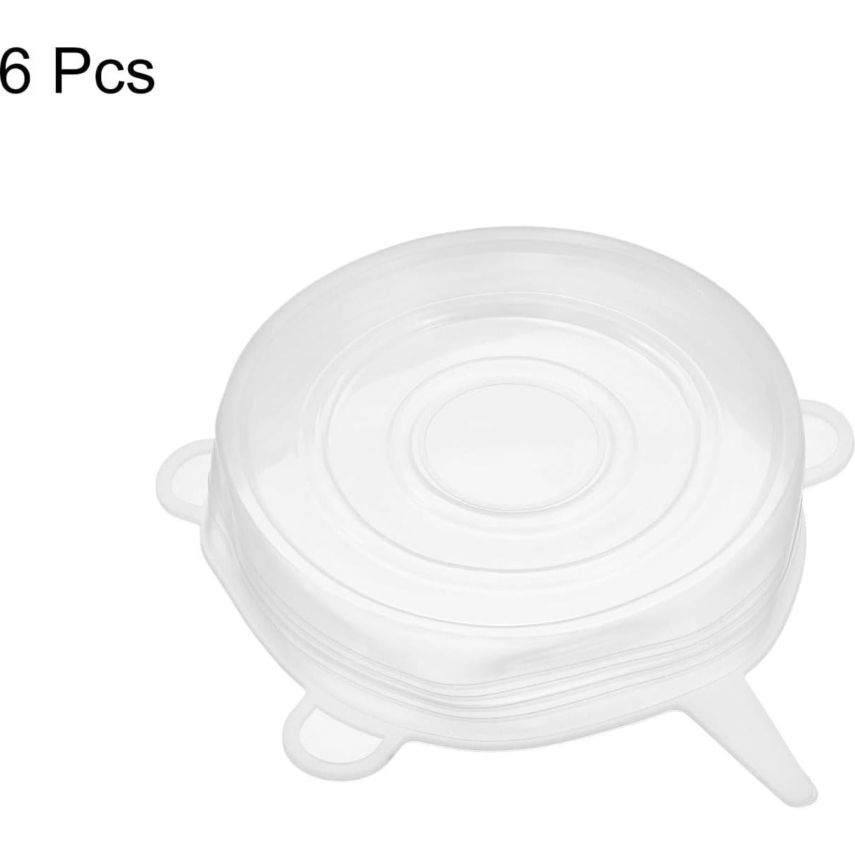 Tapas de Silicona Reutilizables uxcell 9.5cm 6 Piezas Blancas