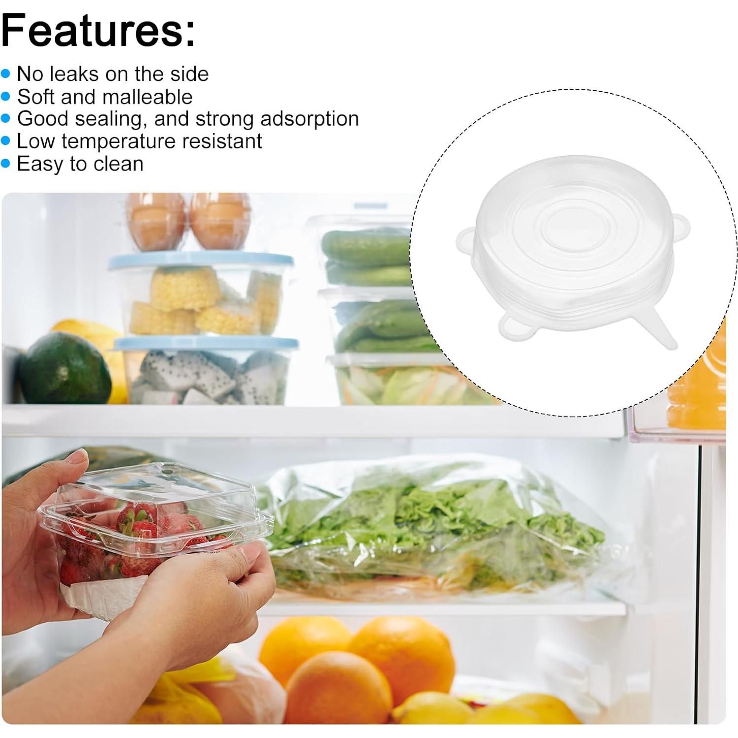 Tapas de Silicona Reutilizables uxcell 9.5cm 6 Piezas Blancas