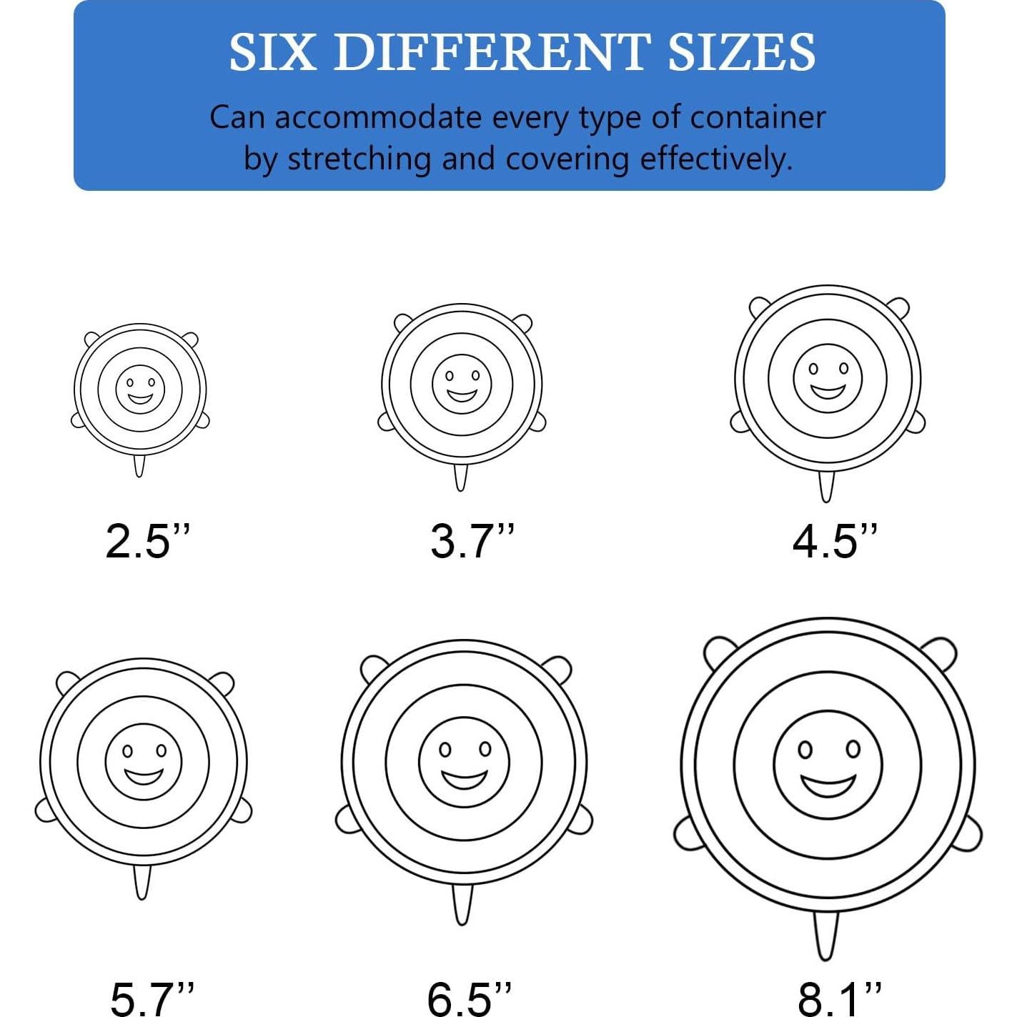 Tapas de Silicona Medsuo 6 Piezas Reutilizables para Alimentos