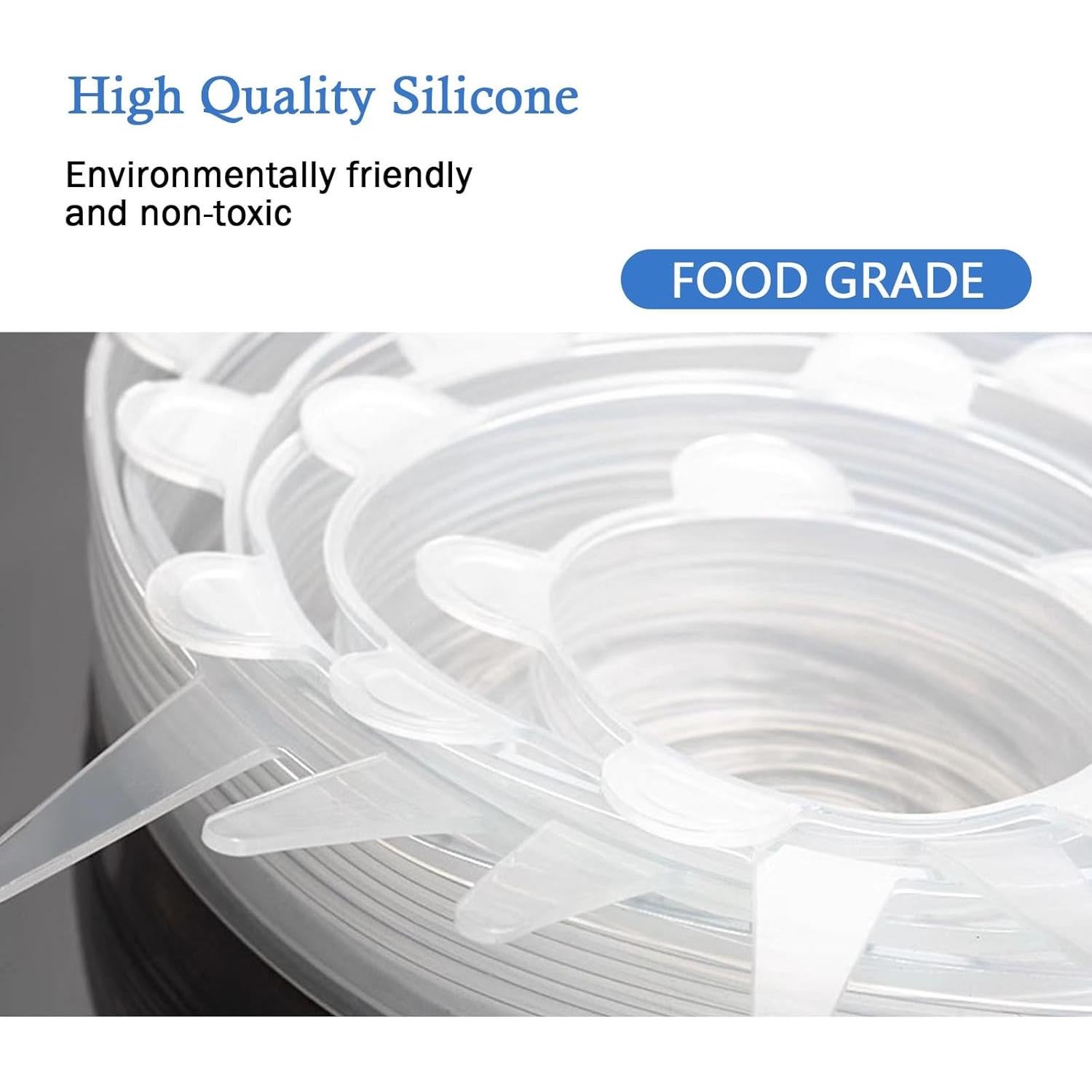 Tapas de Silicona Medsuo 6 Piezas Reutilizables para Alimentos