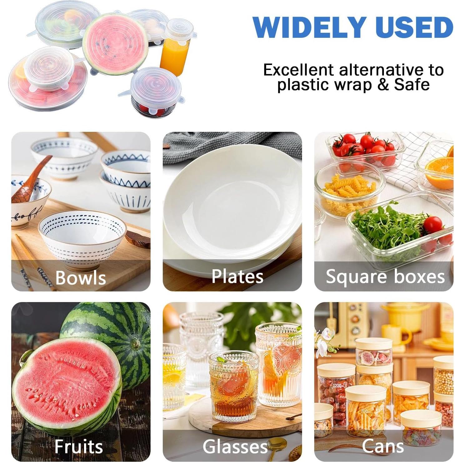 Tapas de Silicona Medsuo 6 Piezas Reutilizables para Alimentos