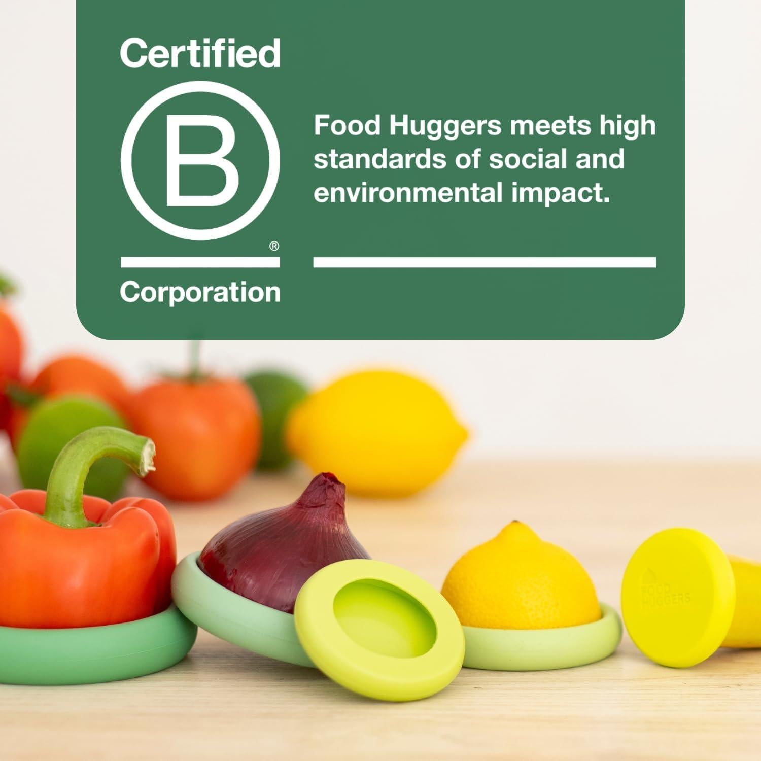 Food Huggers 5 Piezas Silicona Reutilizables Verde Salvia