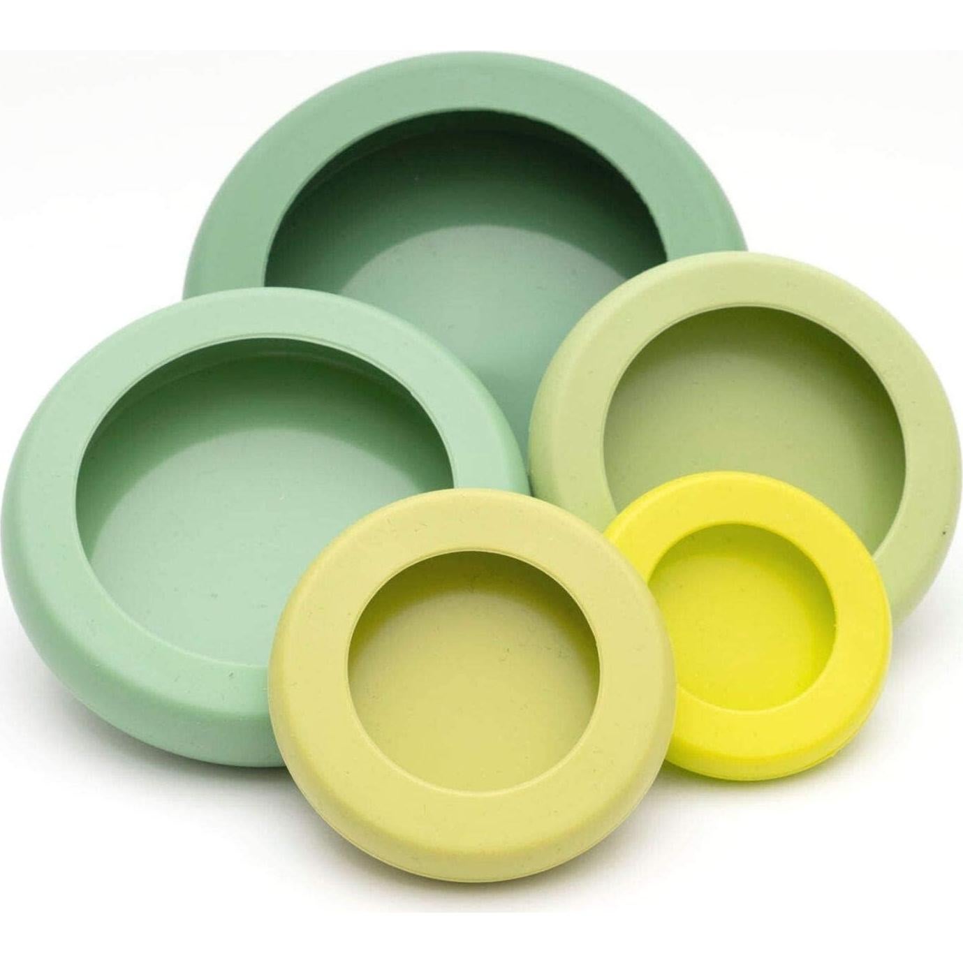 Food Huggers 5 Piezas Silicona Reutilizables Verde Salvia