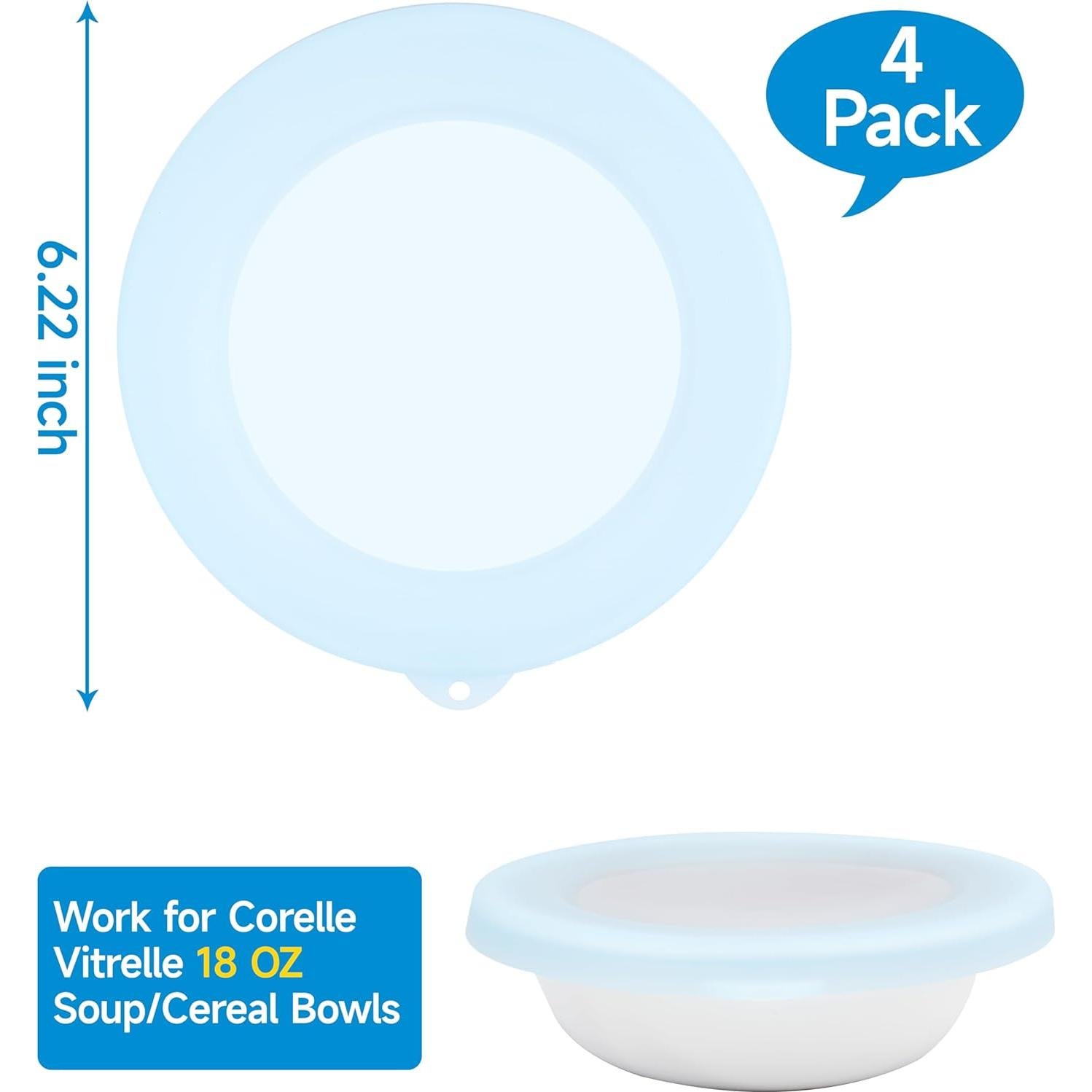 Paquete de 4 tapas de silicona Purekra para tazones 18 oz