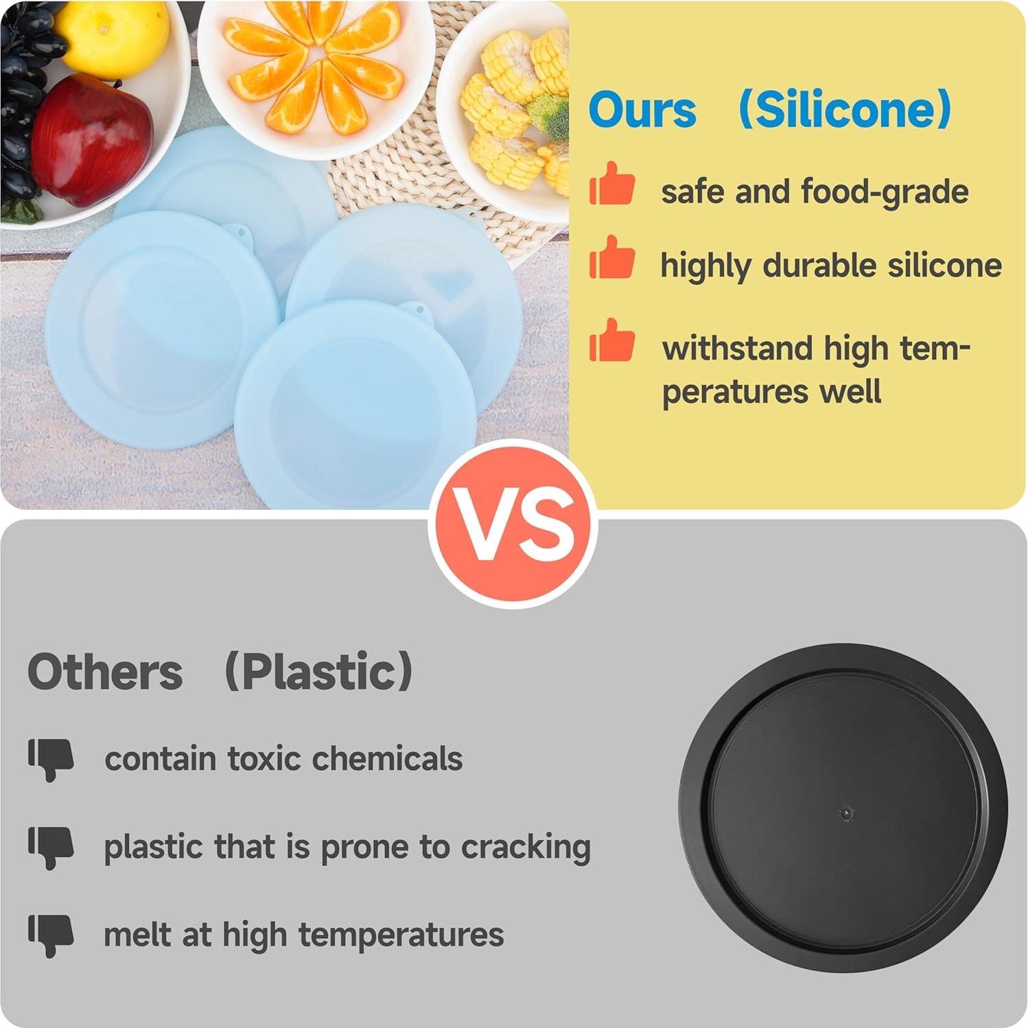 Paquete de 4 tapas de silicona Purekra para tazones 18 oz