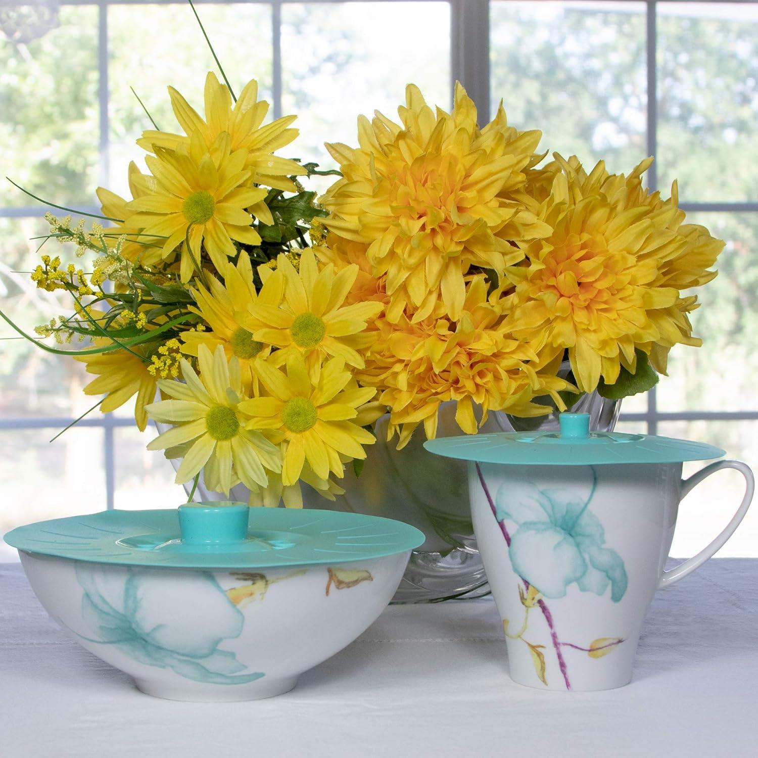 Juego de 6 Tapas de Silicona Teal Perfecto y Simple 12.7 a 30.5 cm