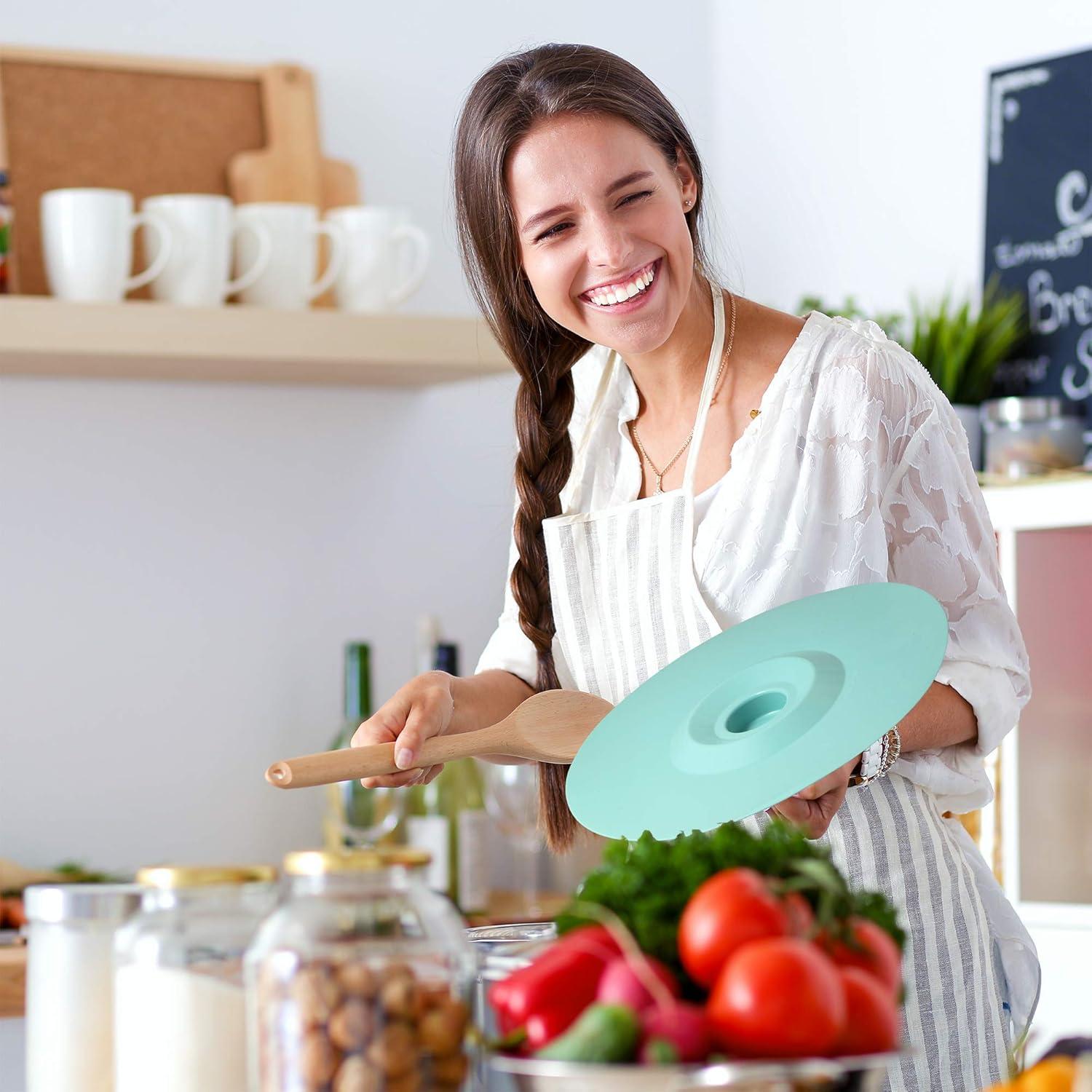 Juego de 6 Tapas de Silicona Teal Perfecto y Simple 12.7 a 30.5 cm