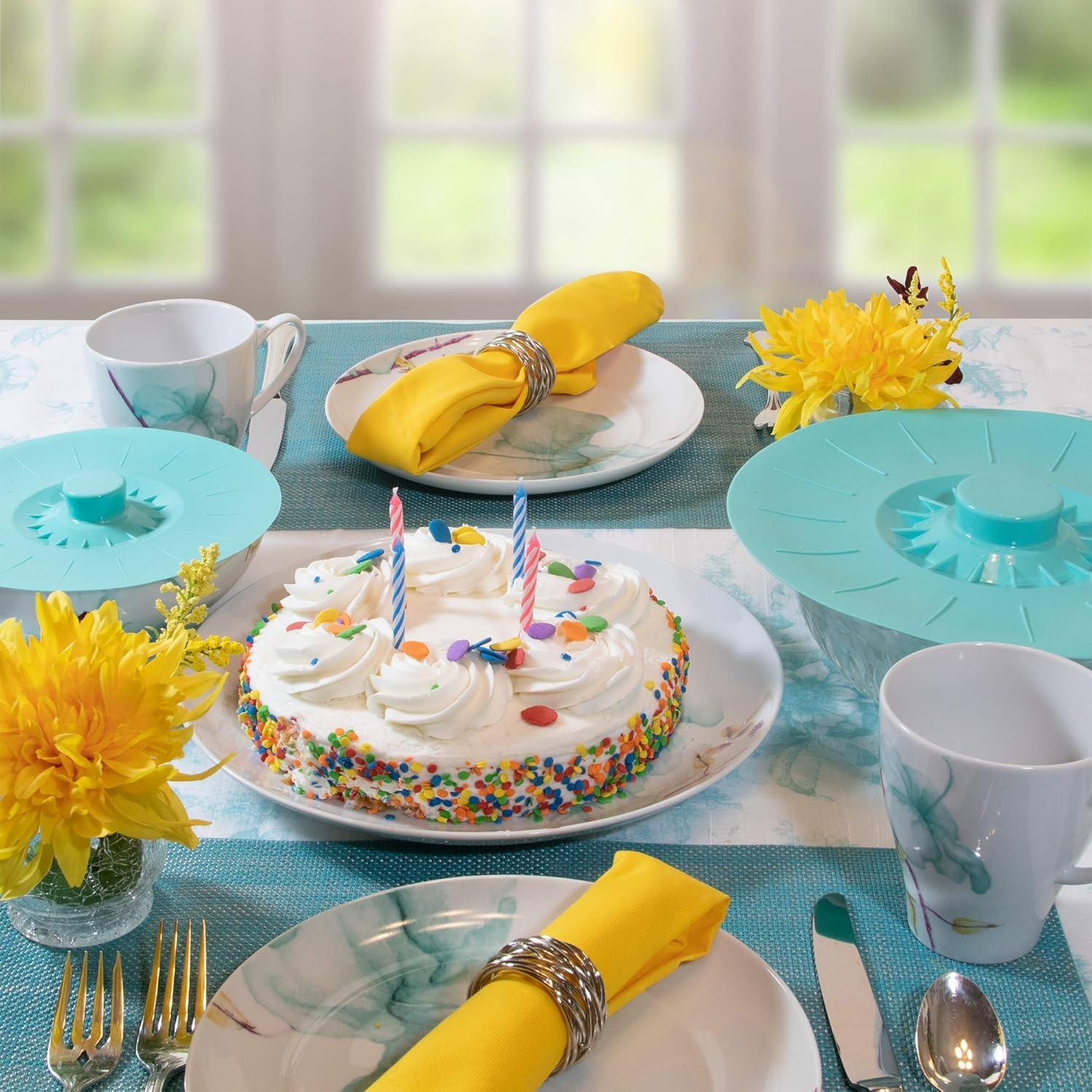 Juego de 6 Tapas de Silicona Teal Perfecto y Simple 12.7 a 30.5 cm