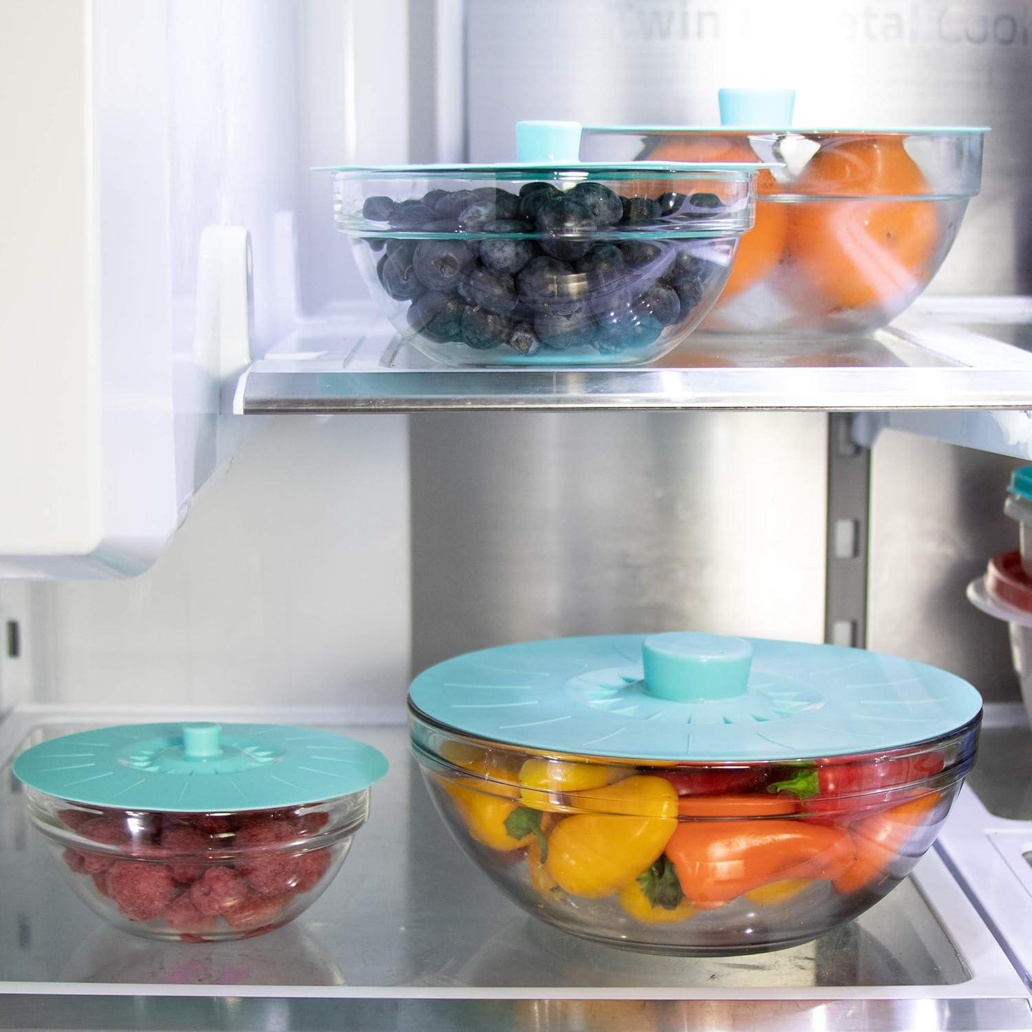 Juego de 6 Tapas de Silicona Teal Perfecto y Simple 12.7 a 30.5 cm