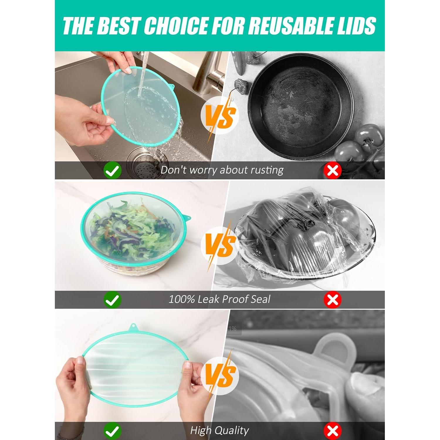 Tapas de Silicona Reutilizables Genérico 5PCS para Alimentos