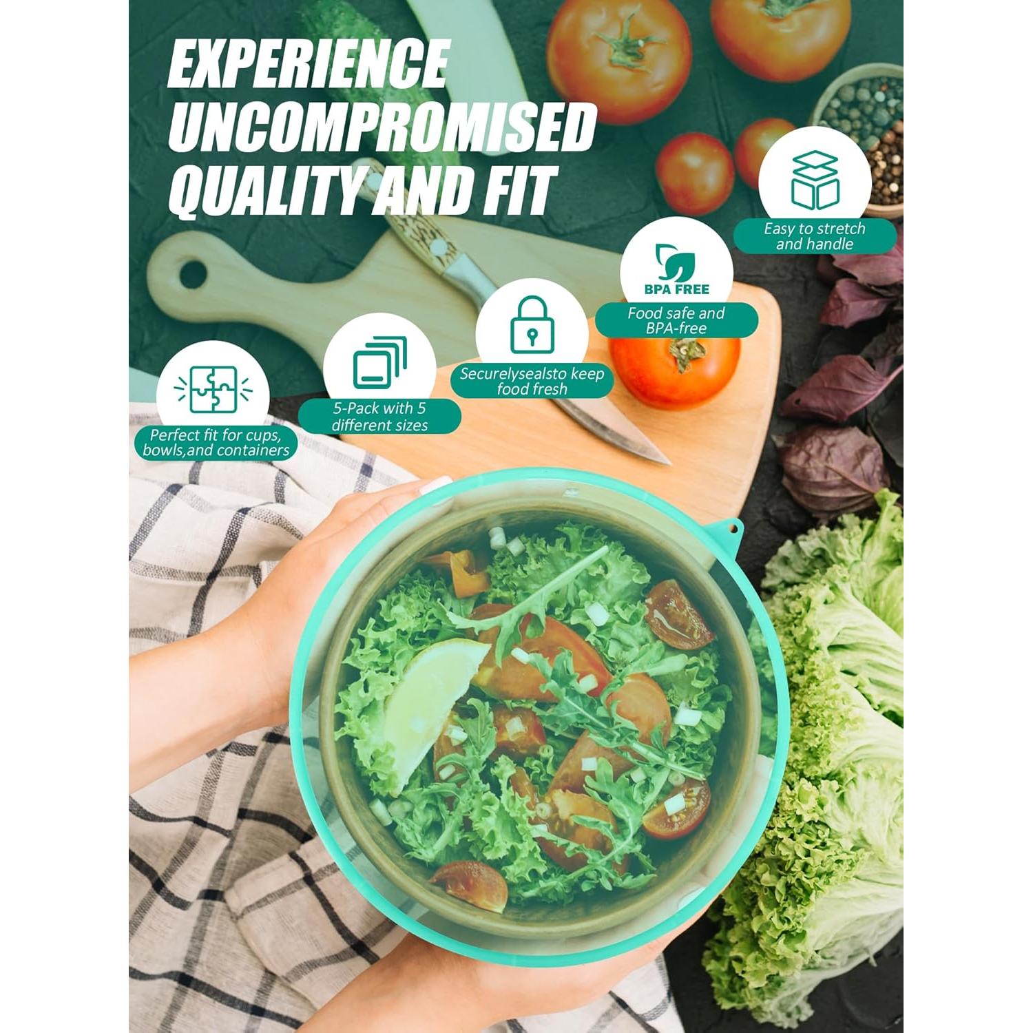 Tapas de Silicona Reutilizables Genérico 5PCS para Alimentos