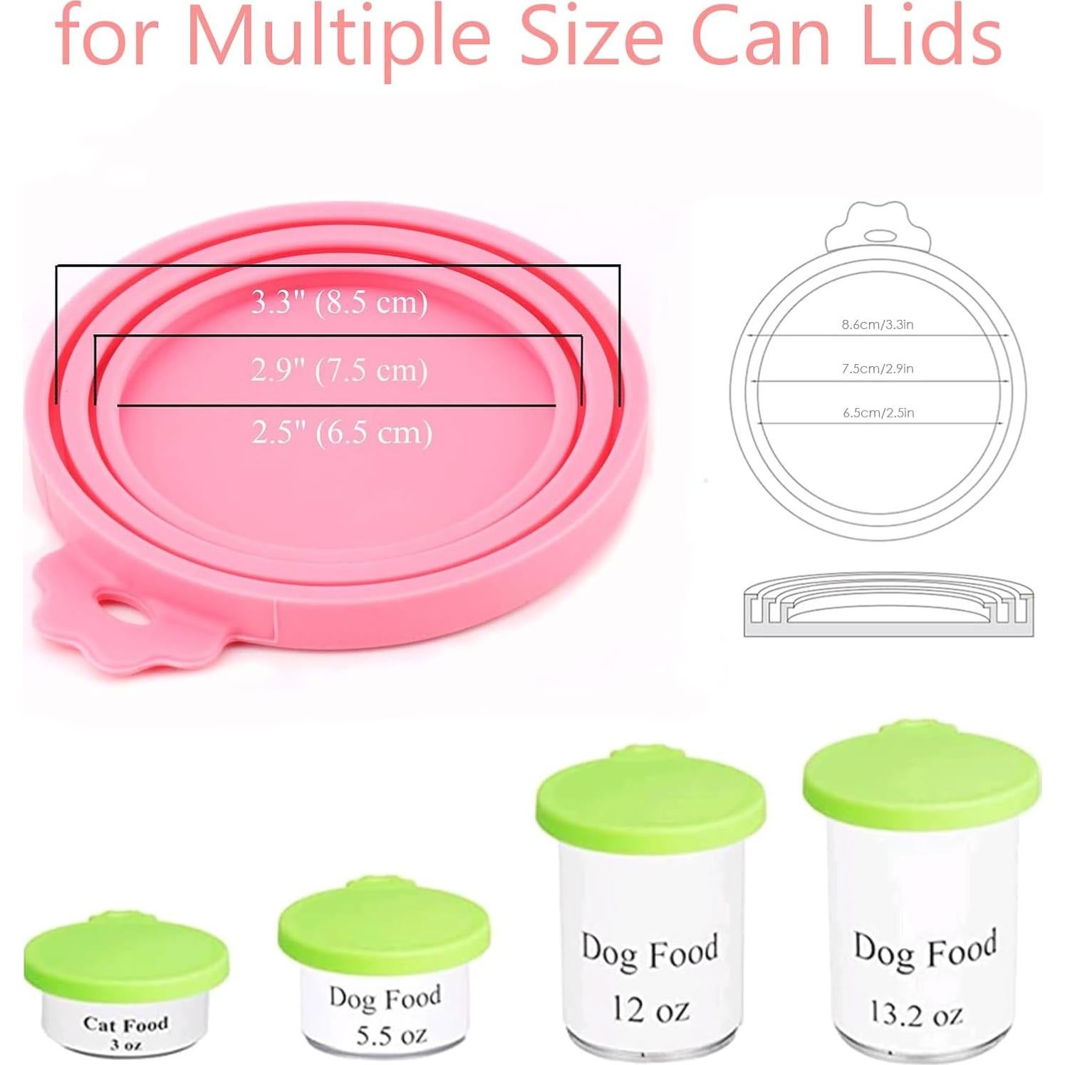 Paquete de 4 tapas de silicona Giozoc para latas de comida