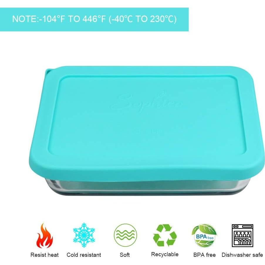 Cubierta de Silicona Rectangular 3 Tazas SOPHICO Menta 2 Pzas