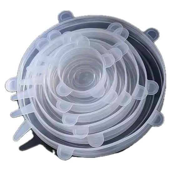 Set de 6 Tapas de Silicona Estirables Genérico - Varios Tamaños