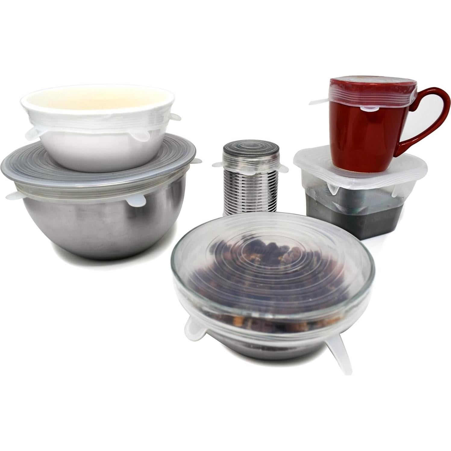 Juego de 6 Tapas Reutilizables de Silicona Norpro 6-28cm