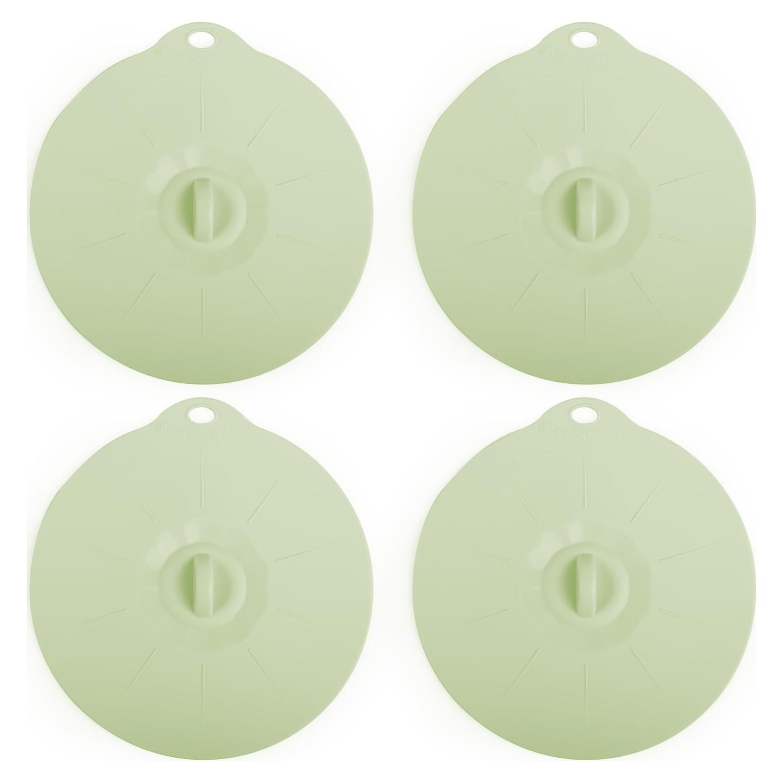 4 Tapas de Silicona Verde Claro para Tazas y Cuencos - S