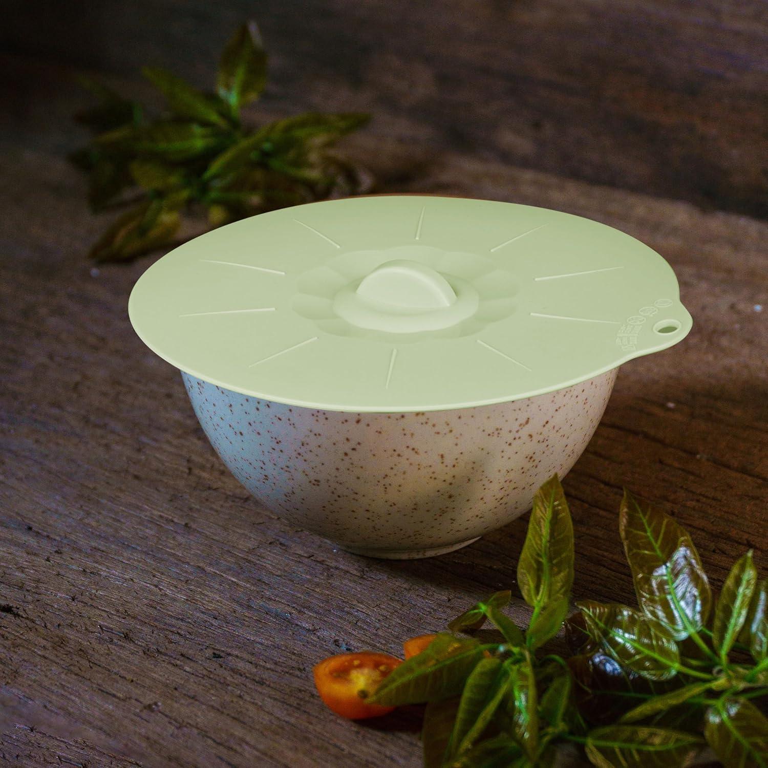 4 Tapas de Silicona Verde Claro para Tazas y Cuencos - S