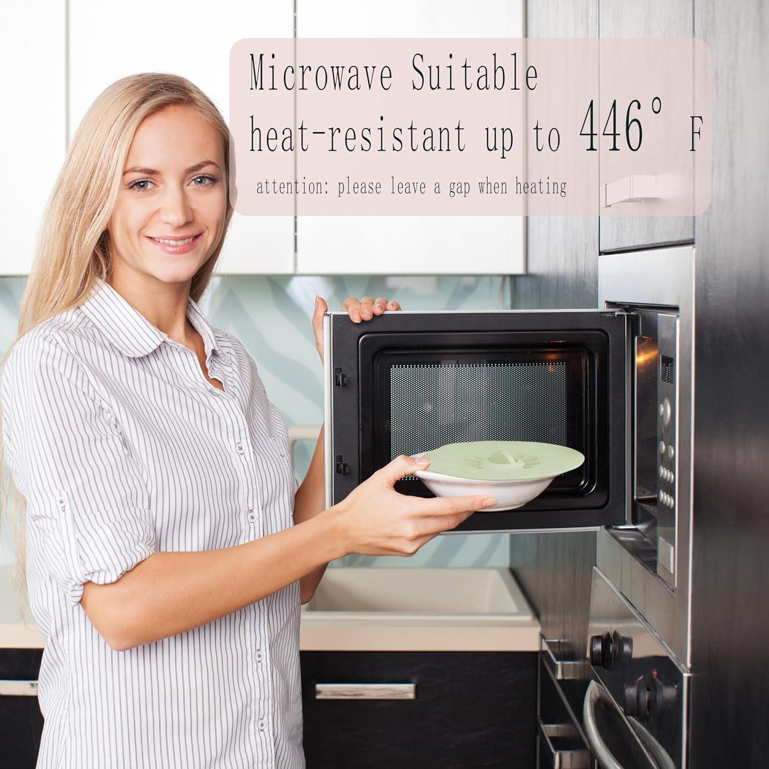 4 Tapas de Silicona Verde Claro para Tazas y Cuencos - S