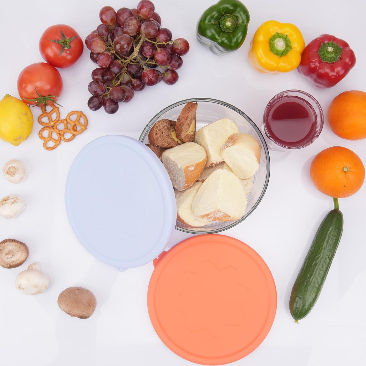 Tapa de Silicona LUVCOSY para Recipientes de Vidrio 7 Tazas - 2 Paquete