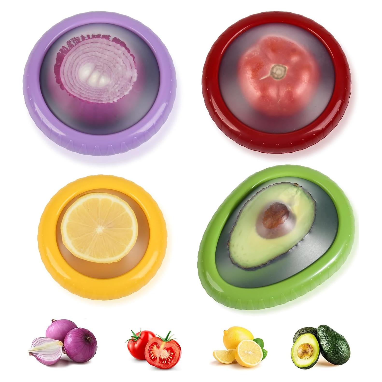 Contenedor de Almacenamiento de Silicona 4Pcs Hangmory para Frutas