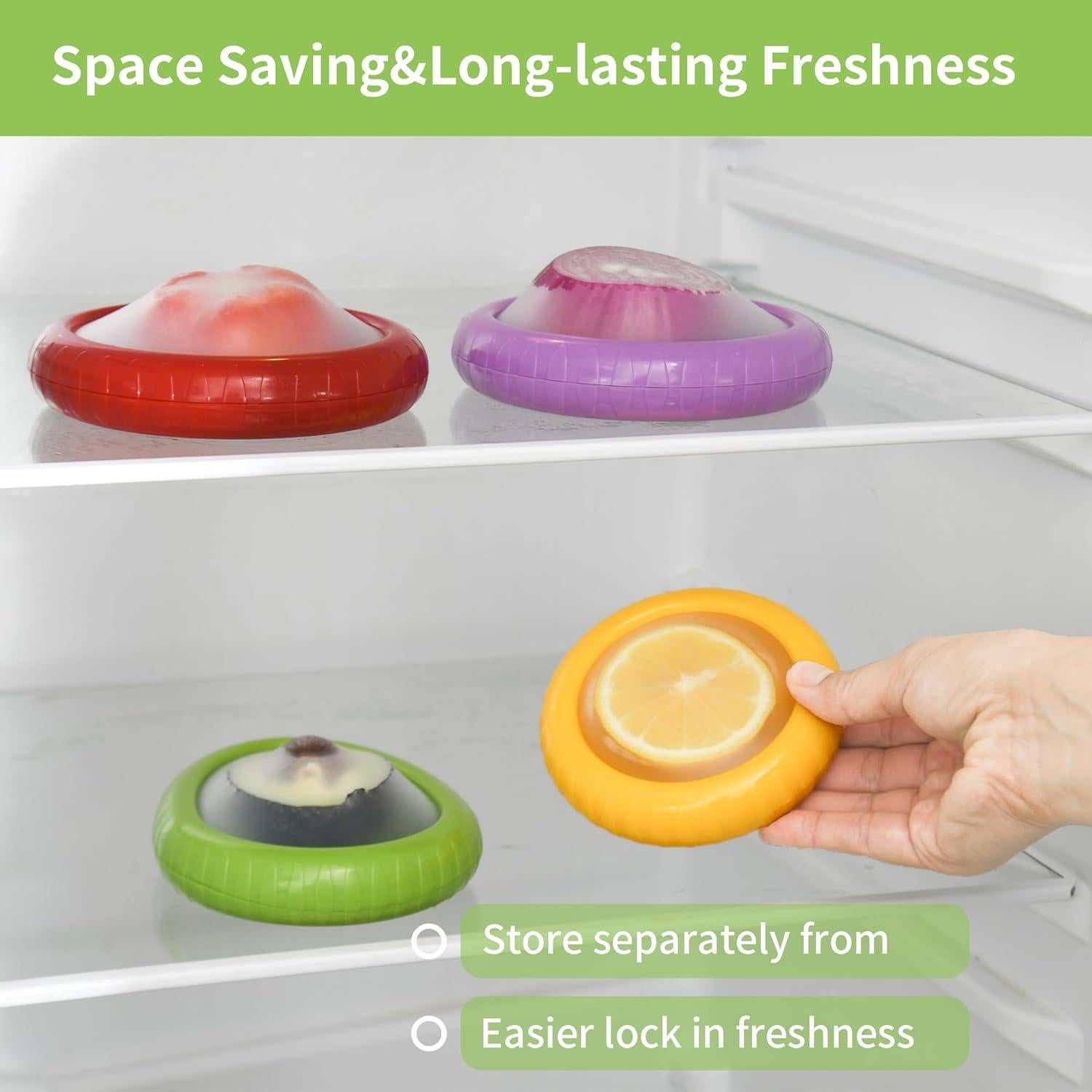 Contenedor de Almacenamiento de Silicona 4Pcs Hangmory para Frutas