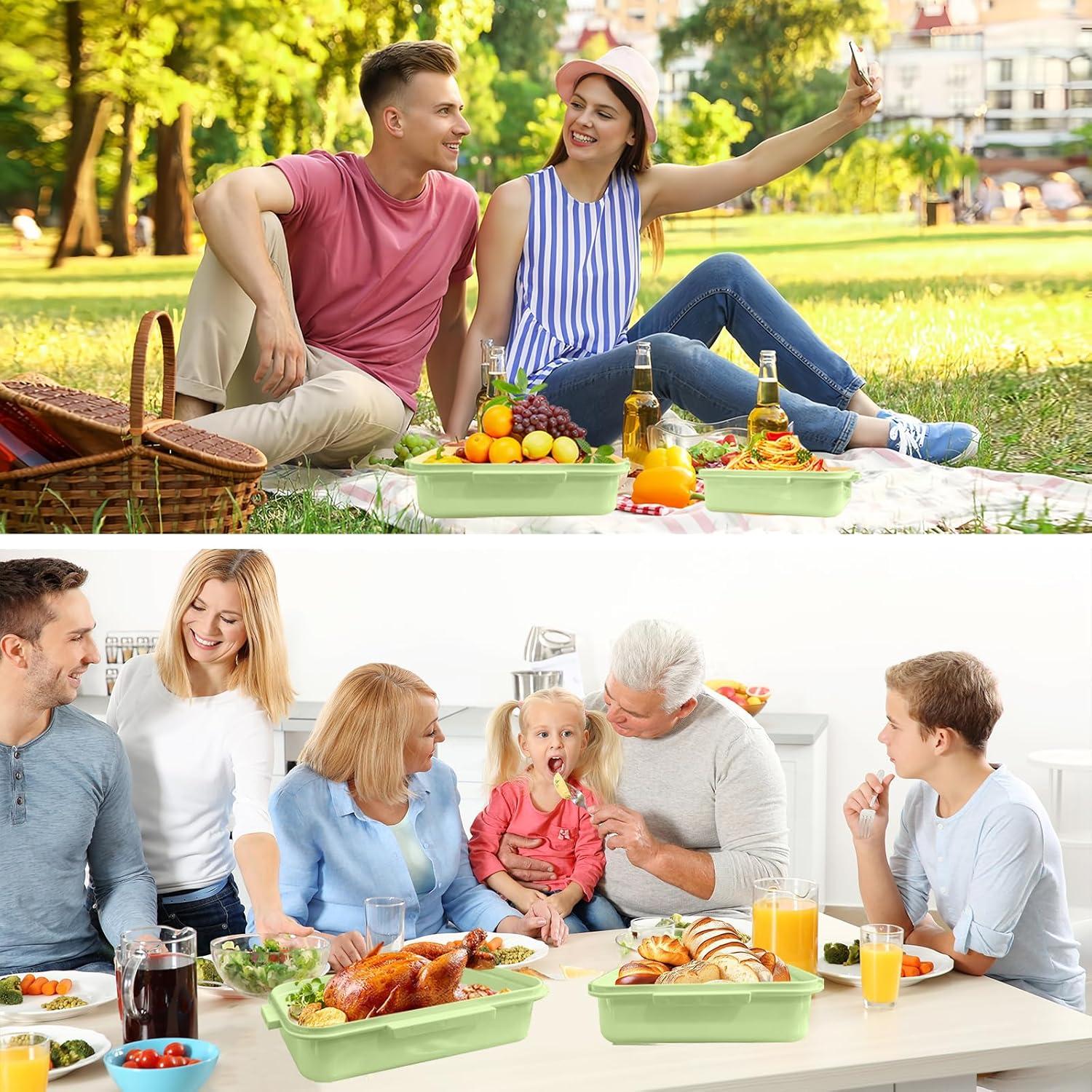 Juego de 2 Contenedores de Almacenamiento de Silicona Verde