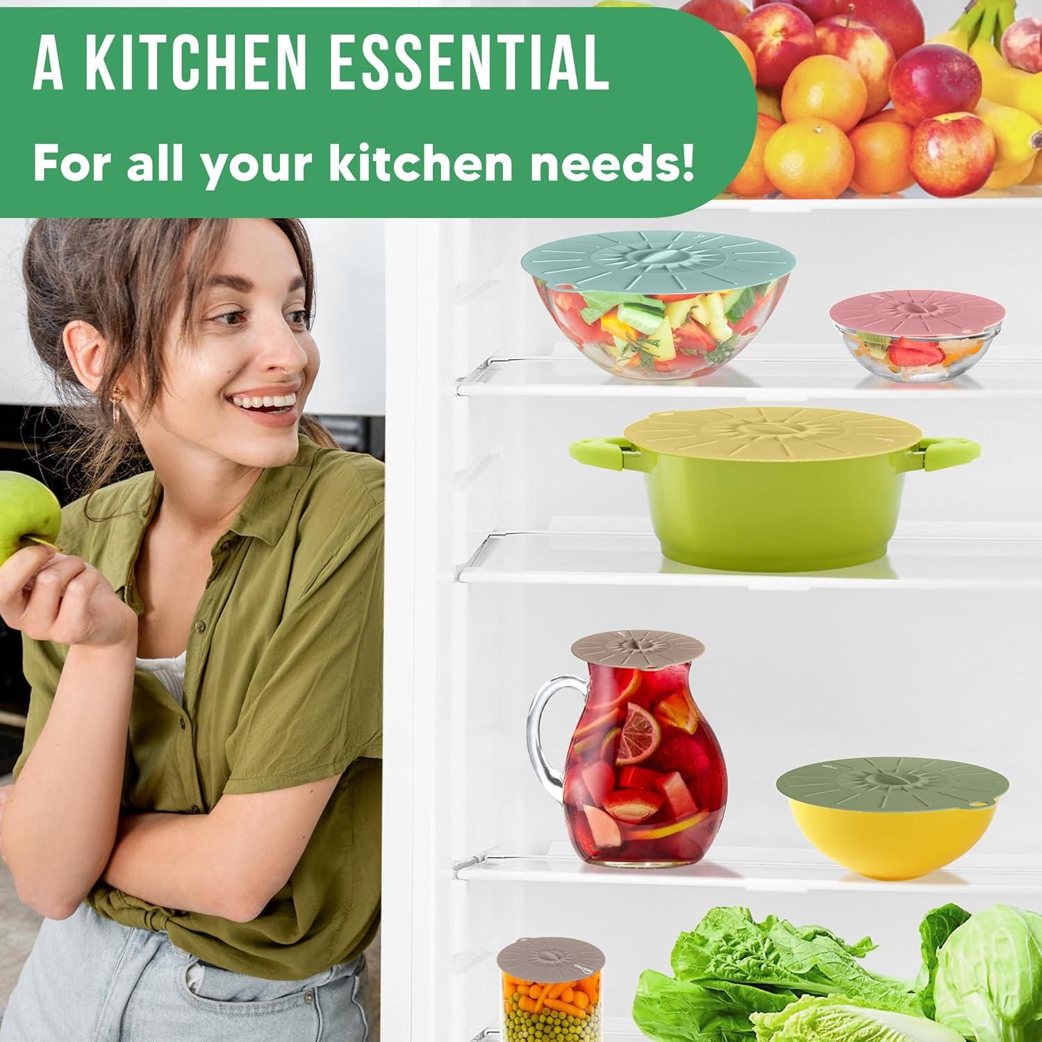 Tapas de Silicona Reutilizables Basic Haus - 6 Piezas - Grado Alimenticio