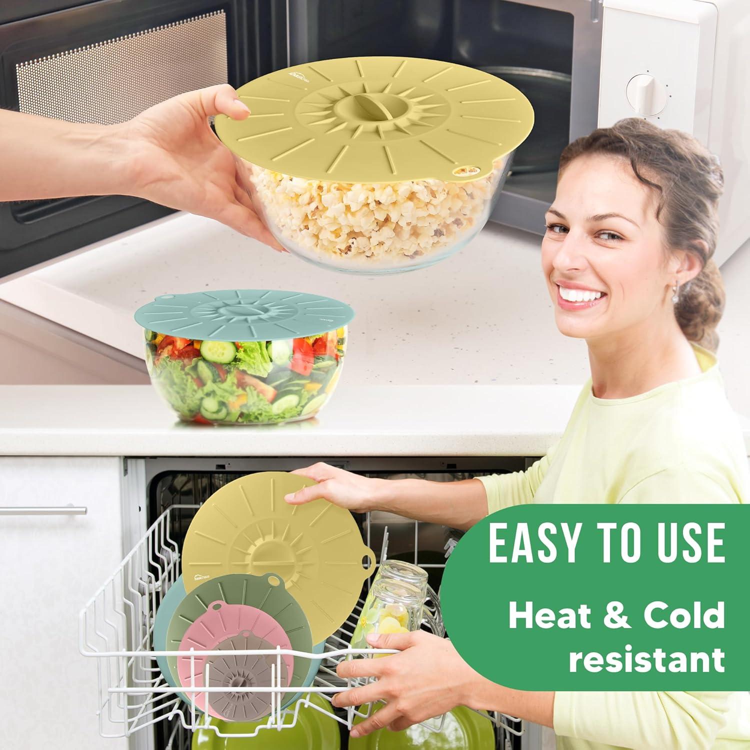 Tapas de Silicona Reutilizables Basic Haus - 6 Piezas - Grado Alimenticio