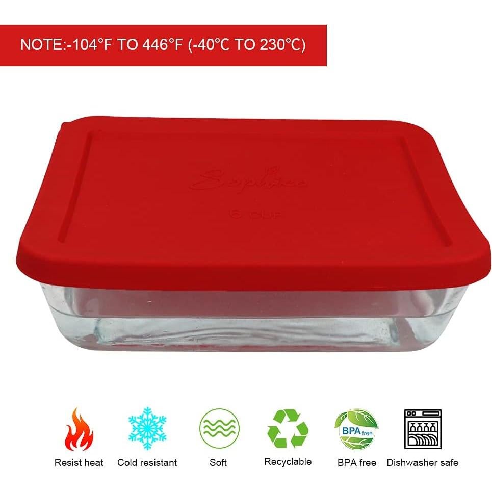 Tapa de Silicona Rectangular SOPHICO 6 Tazas Rojo