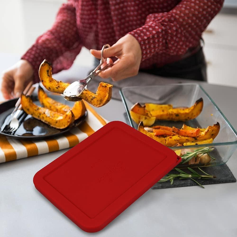 Tapa de Silicona Rectangular SOPHICO 6 Tazas Rojo