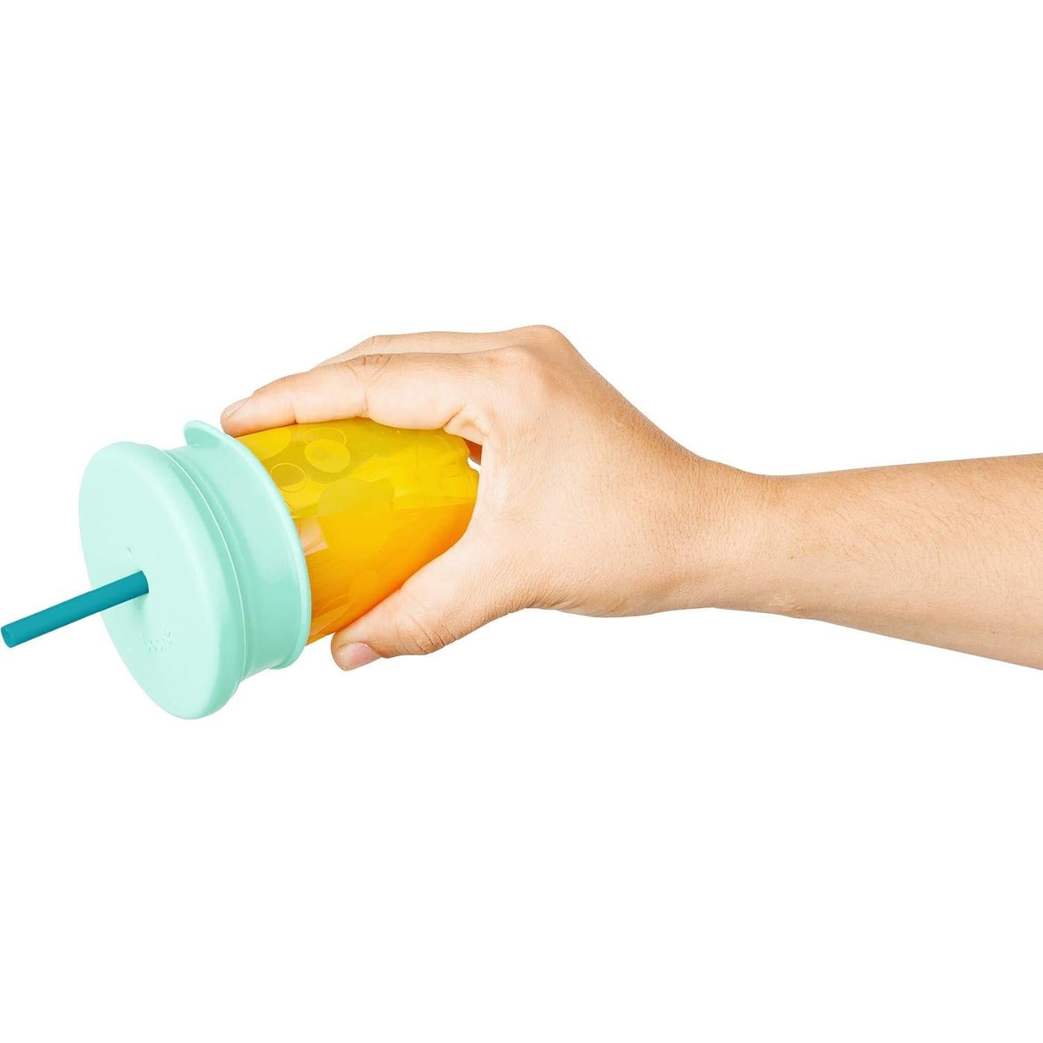 Tapa y Popotes de Silicona Boon Snug Verde - 3 Piezas