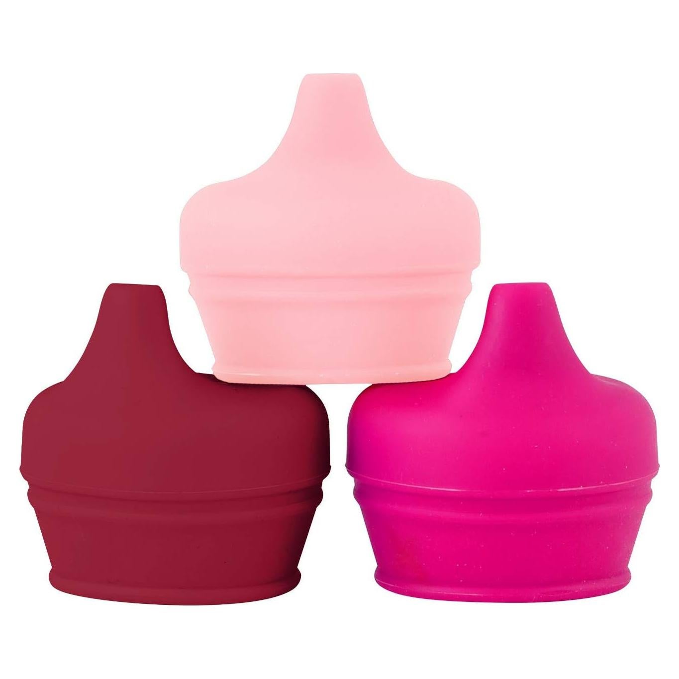 Tapa Sippy de Silicona Boon Snug - 3 Piezas Rosa para Niños