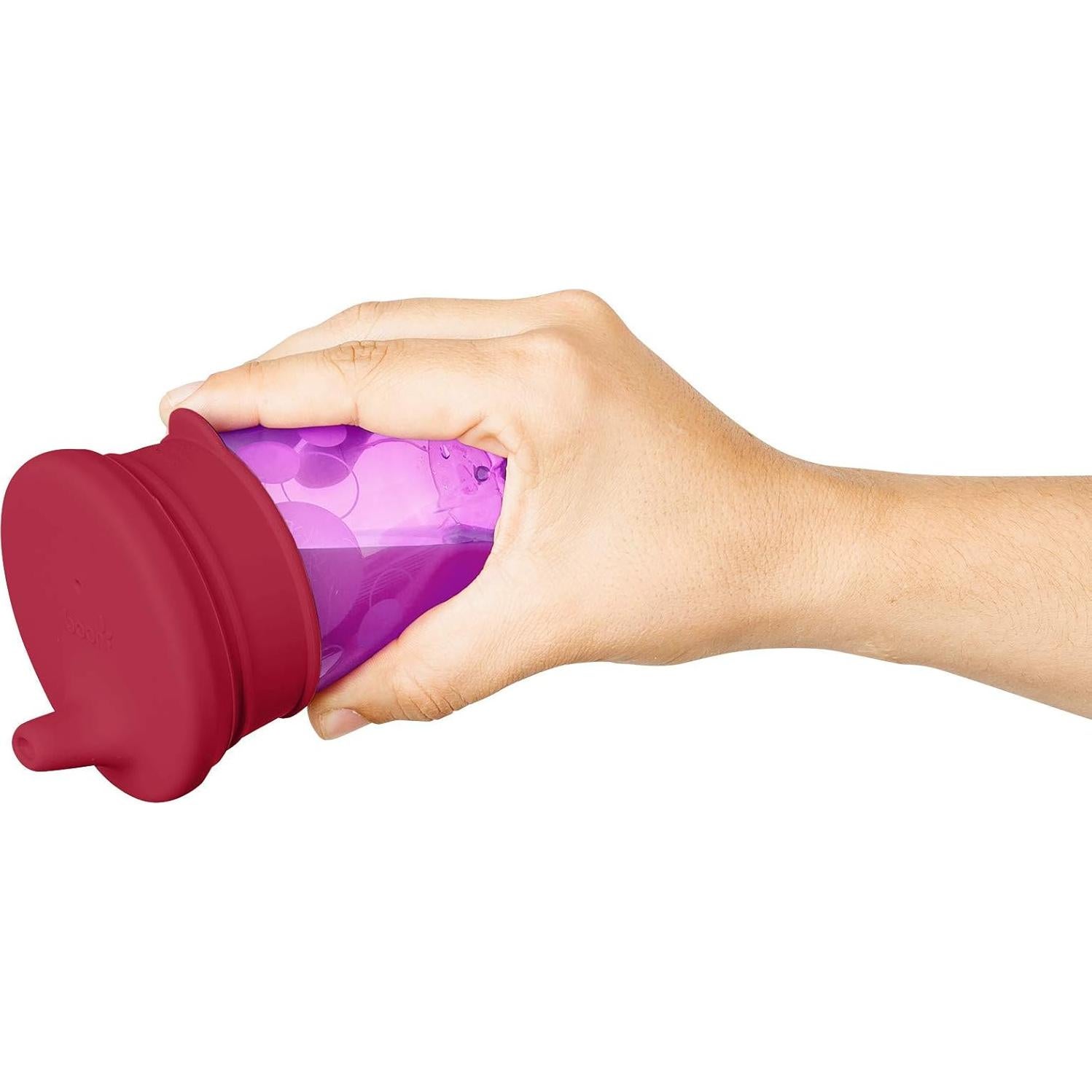 Tapa Sippy de Silicona Boon Snug - 3 Piezas Rosa para Niños