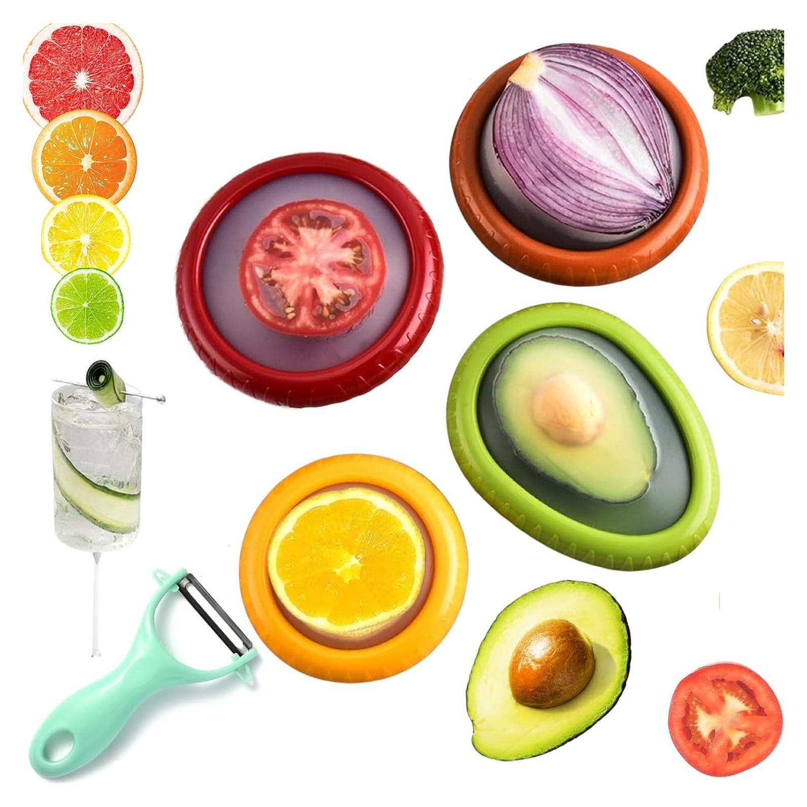 Juego de 4 Contenedores de Silicona Zyphora para Frutas y Verduras