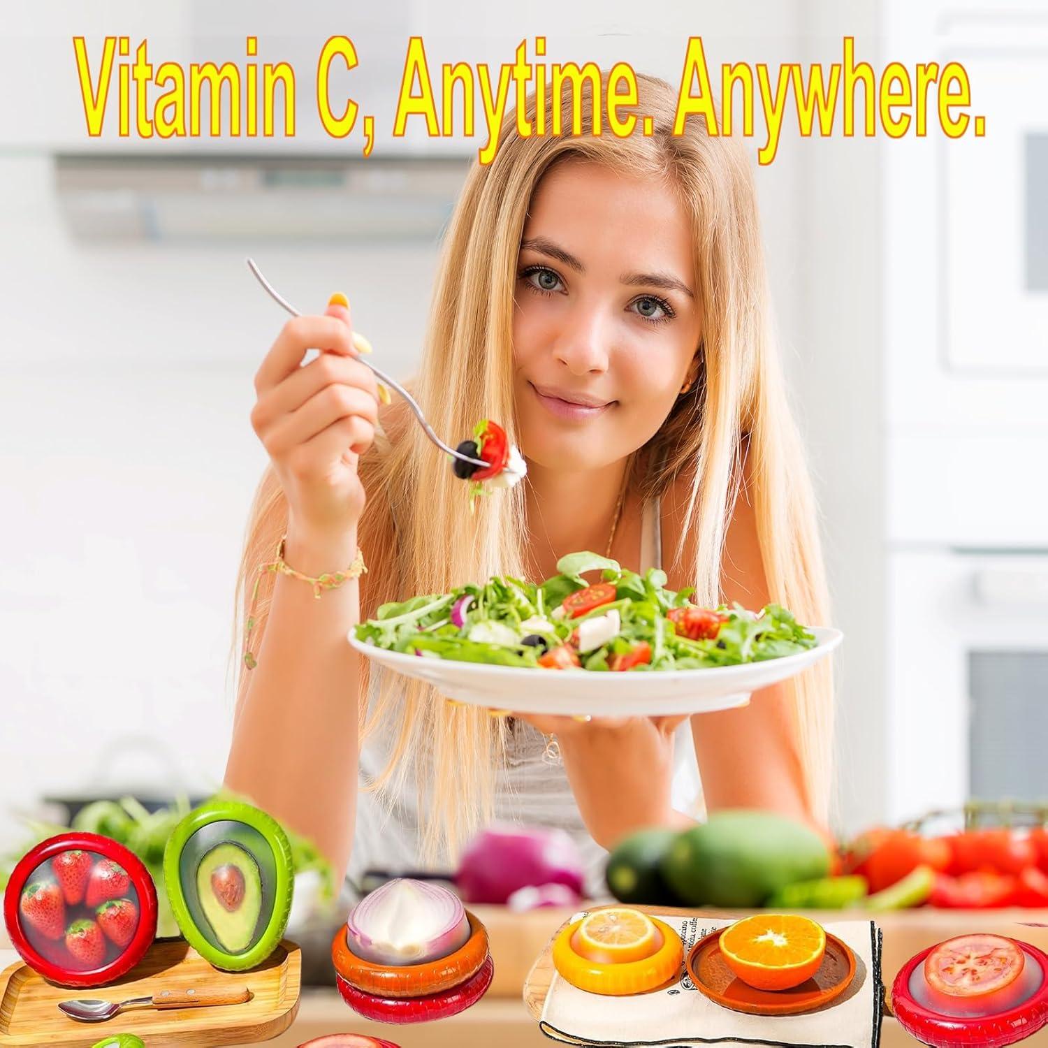 Juego de 4 Contenedores de Silicona Zyphora para Frutas y Verduras