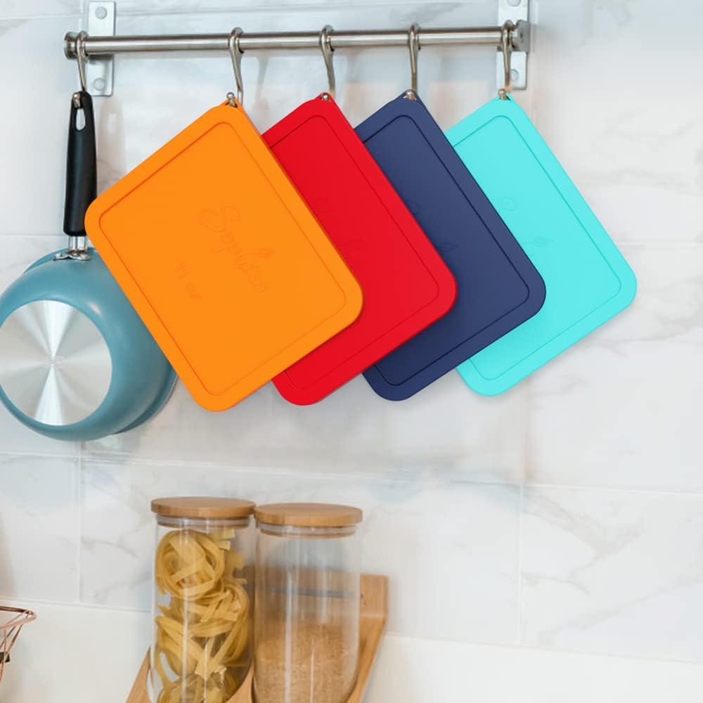 Cubiertas de Silicona Rectangulares 11 Tazas SOPHICO Naranja 2 Pack