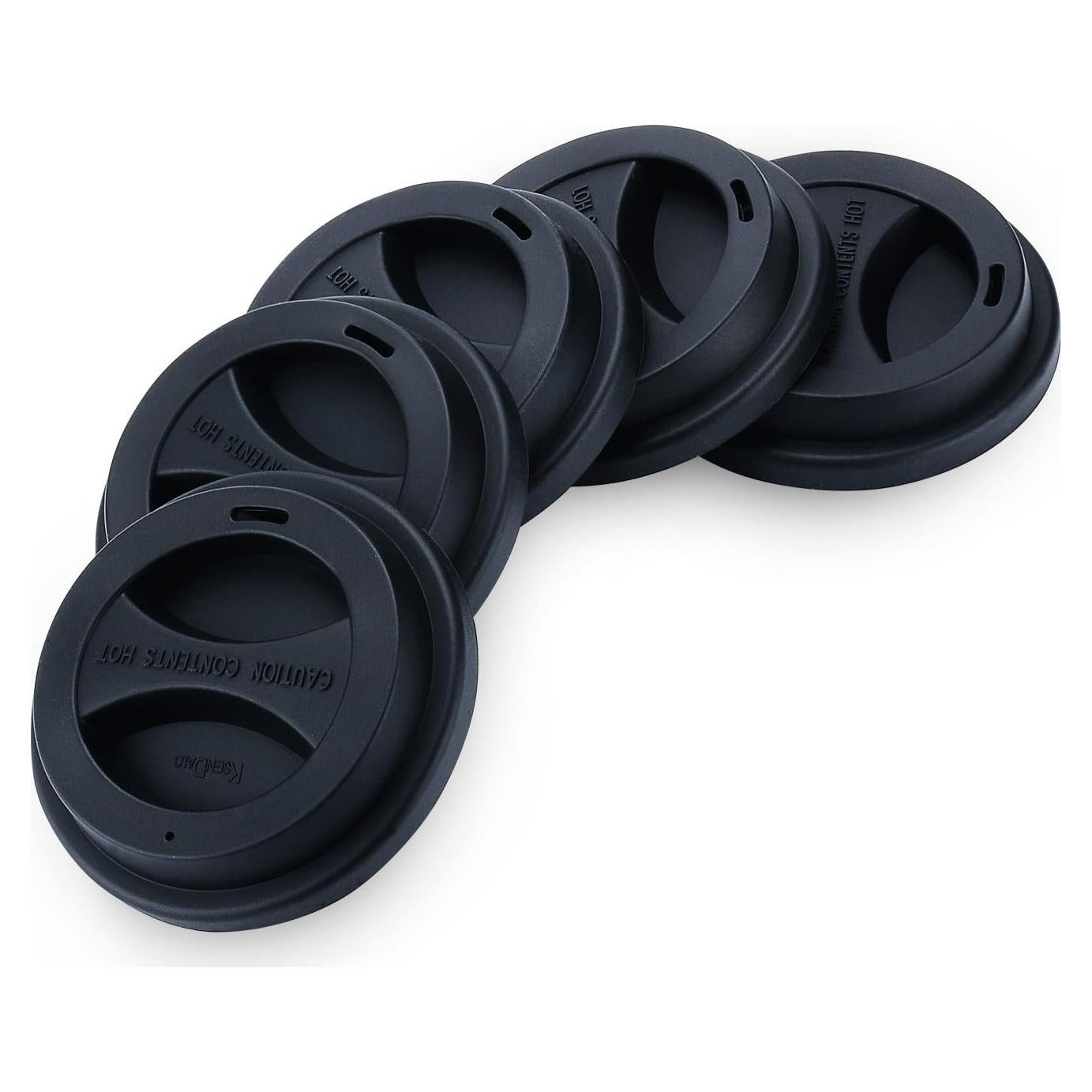 Tapa de Taza de Café Reutilizable KSENDALO - 5 Piezas, Negro