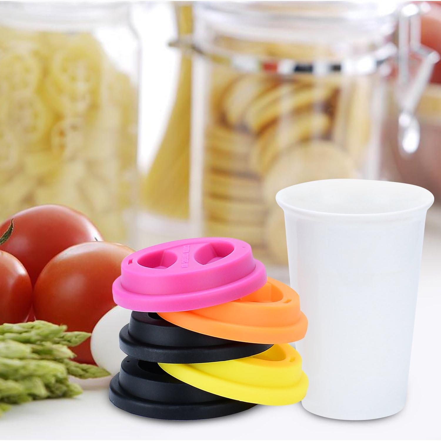 Tapa de Taza de Café Reutilizable KSENDALO - 5 Piezas, Negro