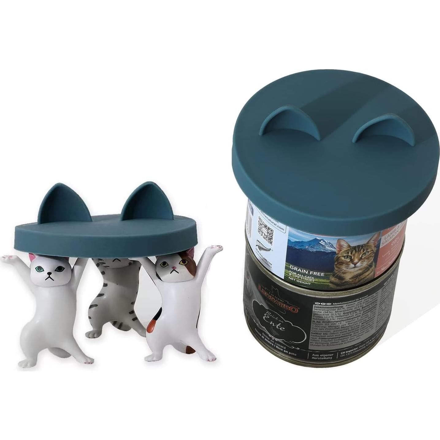 Tapas de Latas para Gatos OHMO 2 Piezas Silicona 70-85g Azul