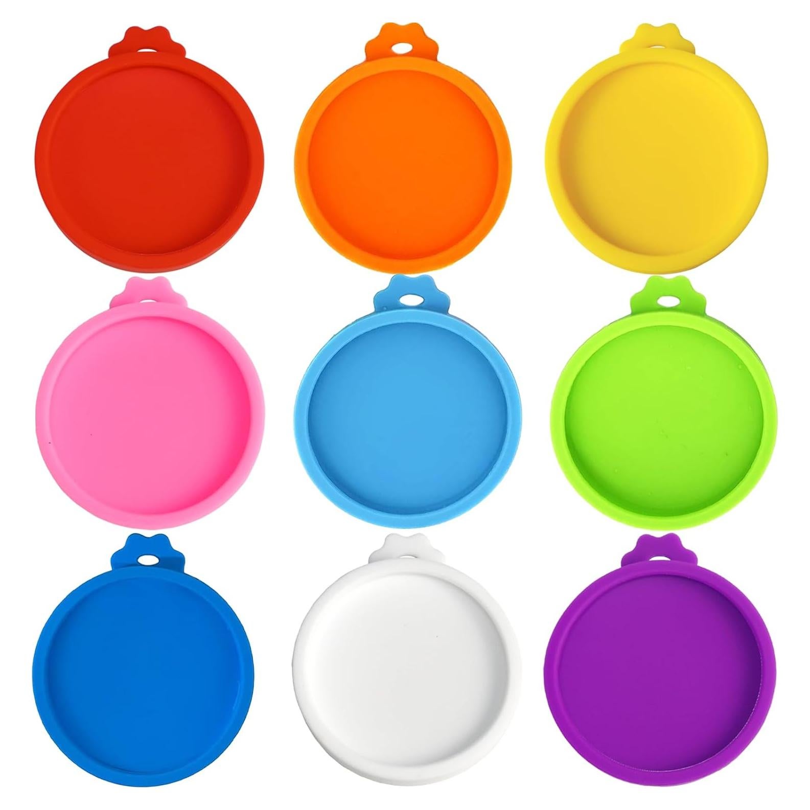 Paquete de 9 tapas de silicona Yobbai para latas de comida para gatos