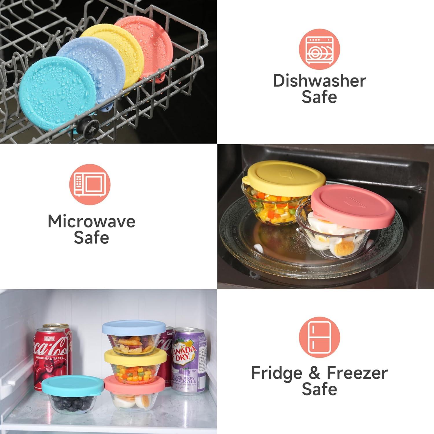 8 Tapas de Silicona Viotiin para Tazas de 180ml - A prueba de Fugas