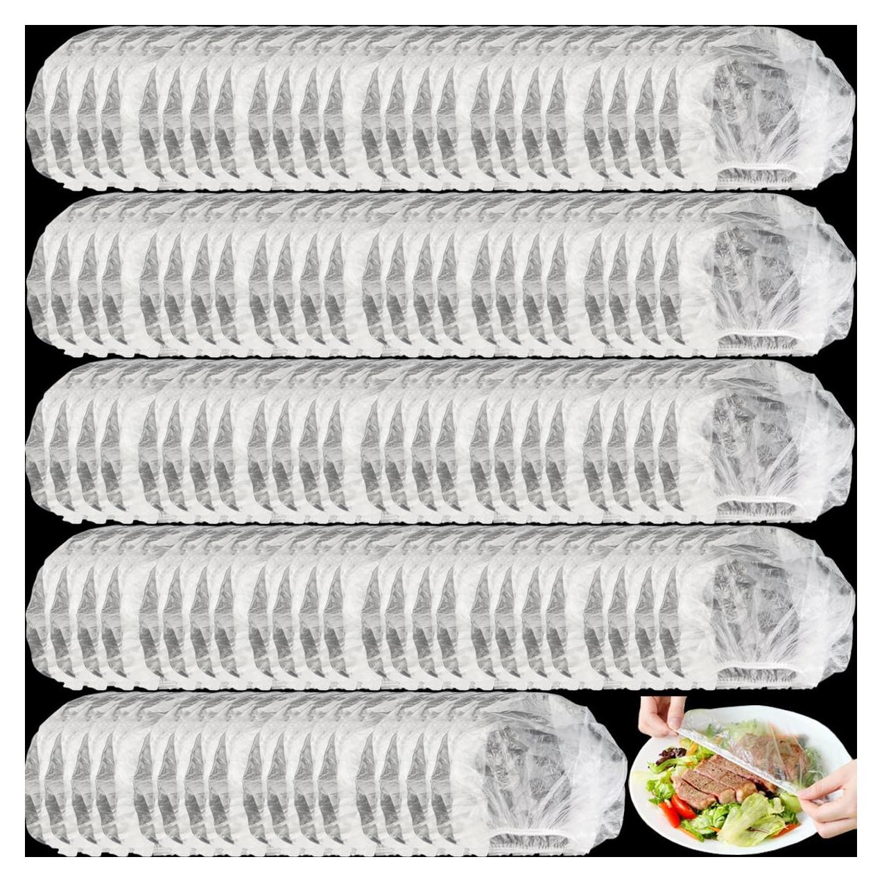 GXXMEI 300PCS Cubiertas Elásticas para Alimentos 38cm