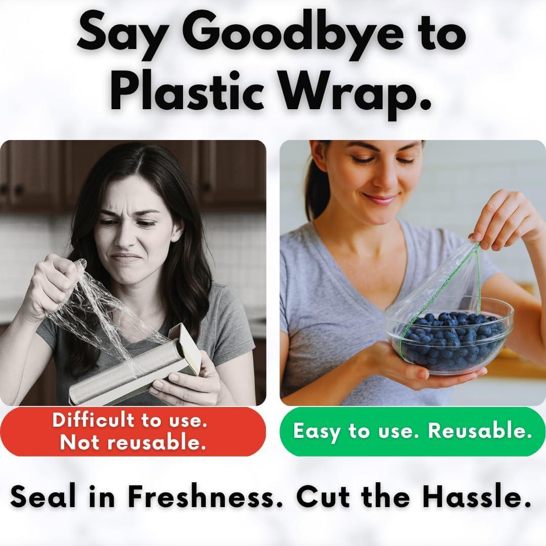 Cubiertas de Tazón Reutilizables Kitchen Strong - 100 Piezas, 3 Tamaños