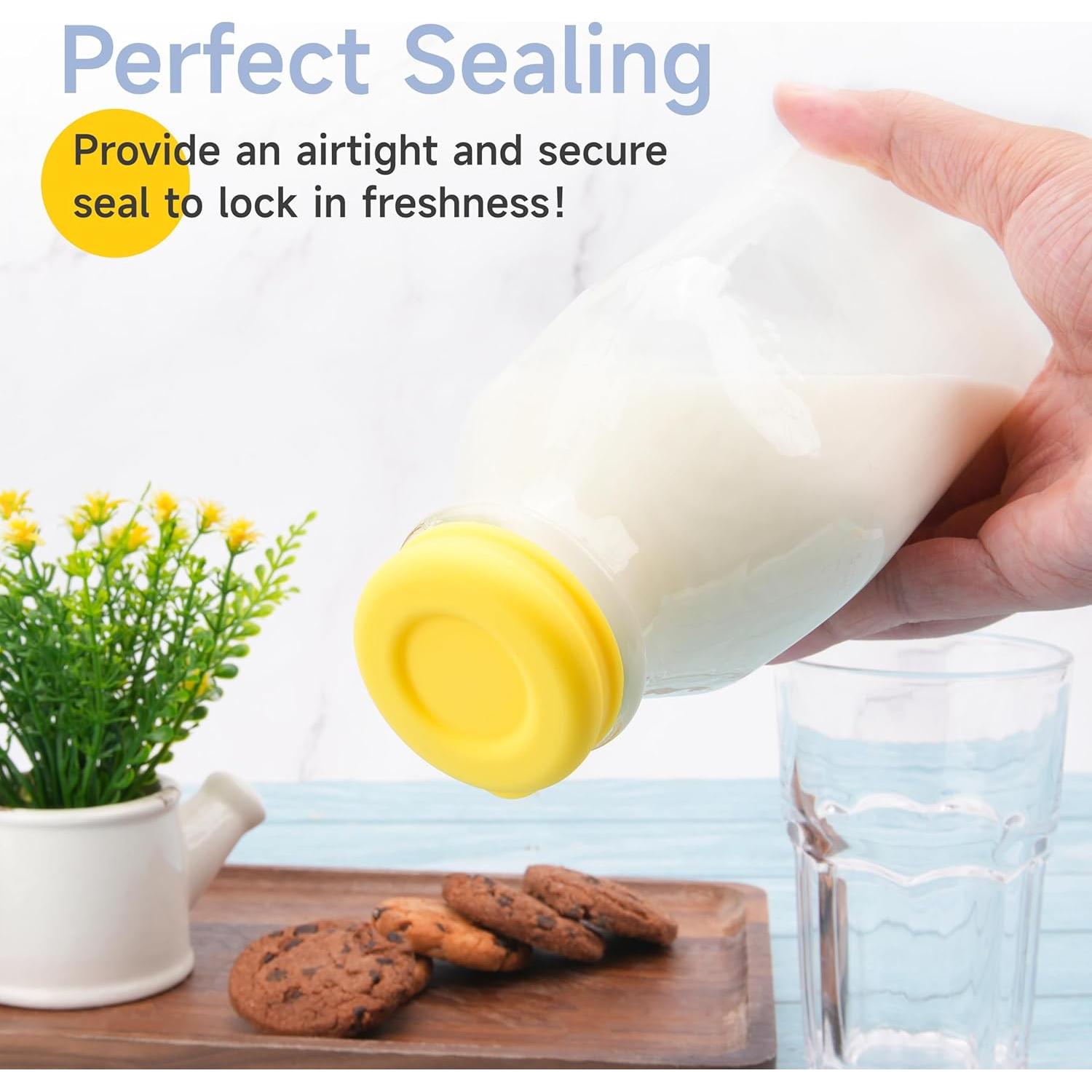 Paquete de 4 Tapas de Silicona Purekra 48mm para Botellas