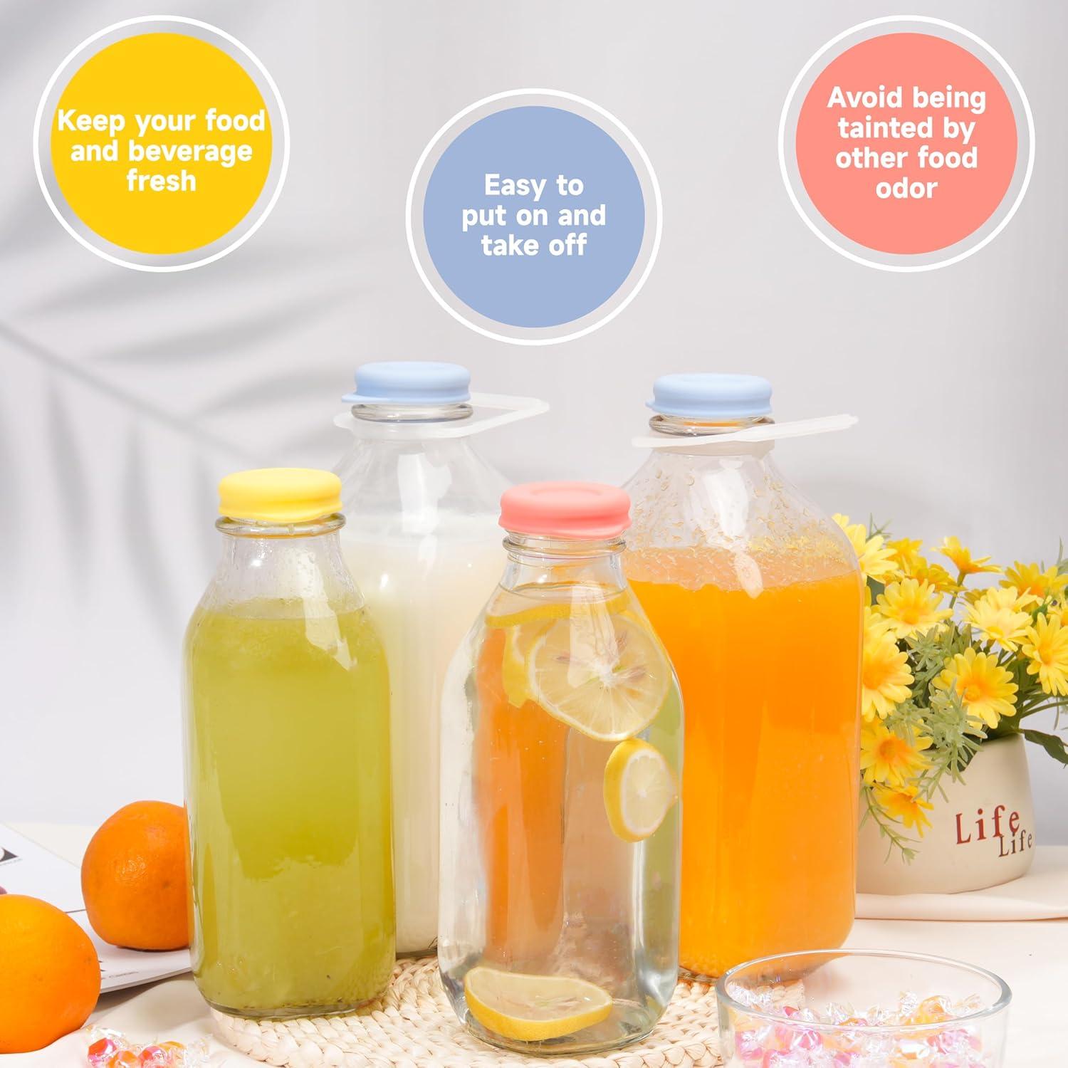 Paquete de 4 Tapas de Silicona Purekra 48mm para Botellas