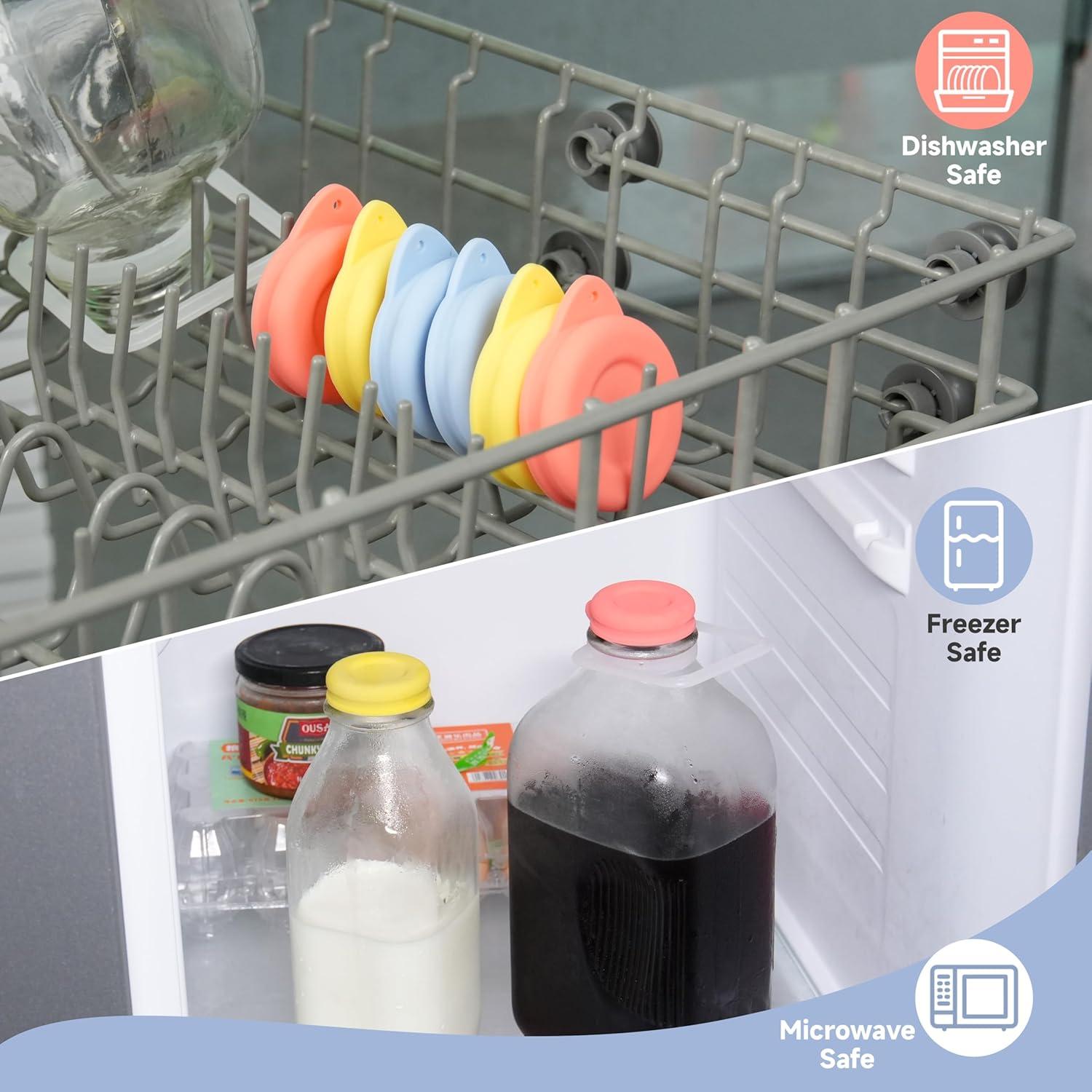 Paquete de 4 Tapas de Silicona Purekra 48mm para Botellas