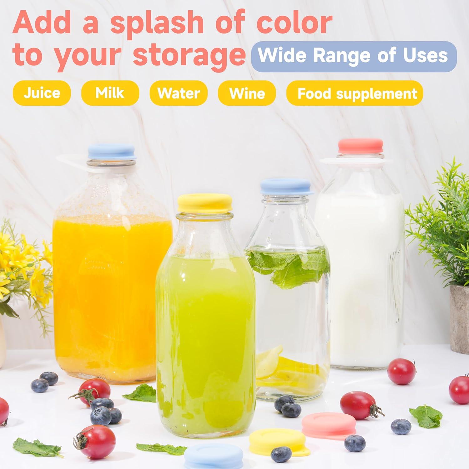 Paquete de 4 Tapas de Silicona Purekra 48mm para Botellas