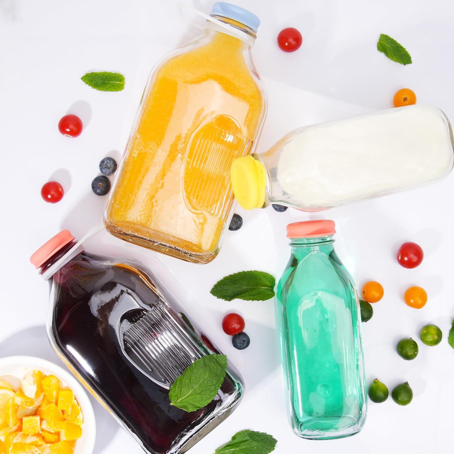 Paquete de 4 Tapas de Silicona Purekra 48mm para Botellas